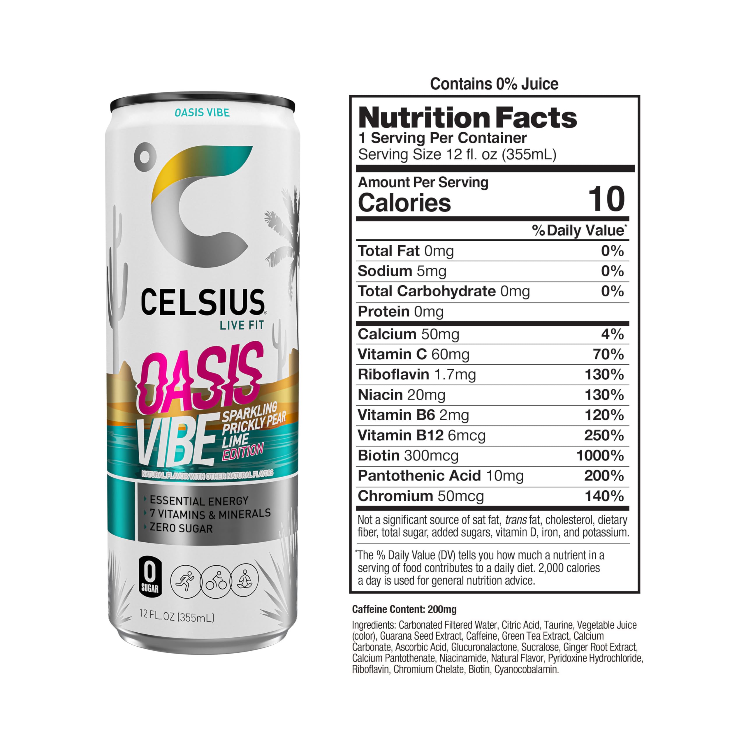 CELSIUS Sparkling Oasis Vibe, Functional Essential Energy Drink, 12 Fl Oz (Pack of 12) CELSIUS uk supplements