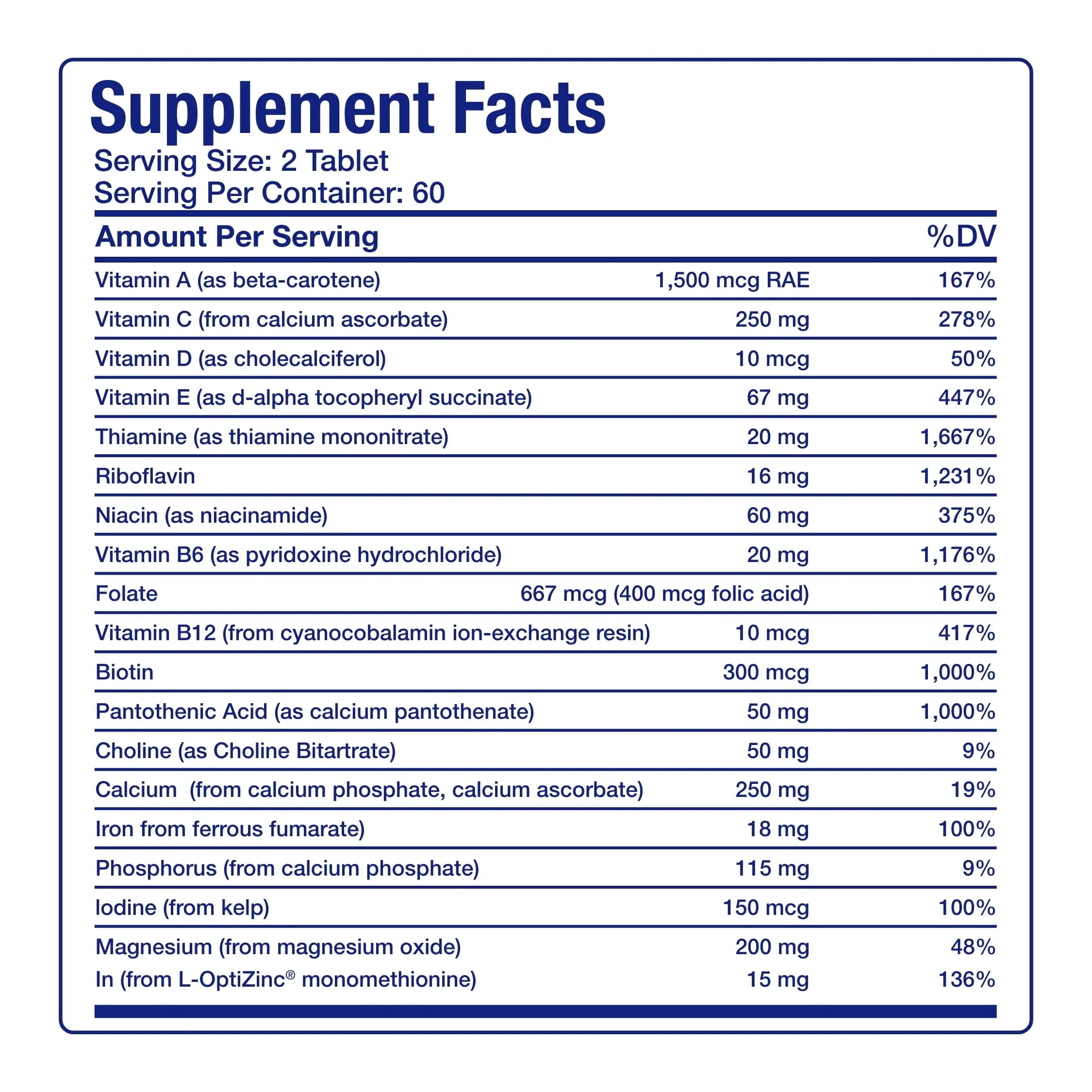 30-in-1 Adult Multivitamin with Iron - Antioxidant Rich Over 50 Multivitamin for Women and Men with Vitamins A C D E B Complex Zinc Magnesium Anabolic Laboratories uk supplements