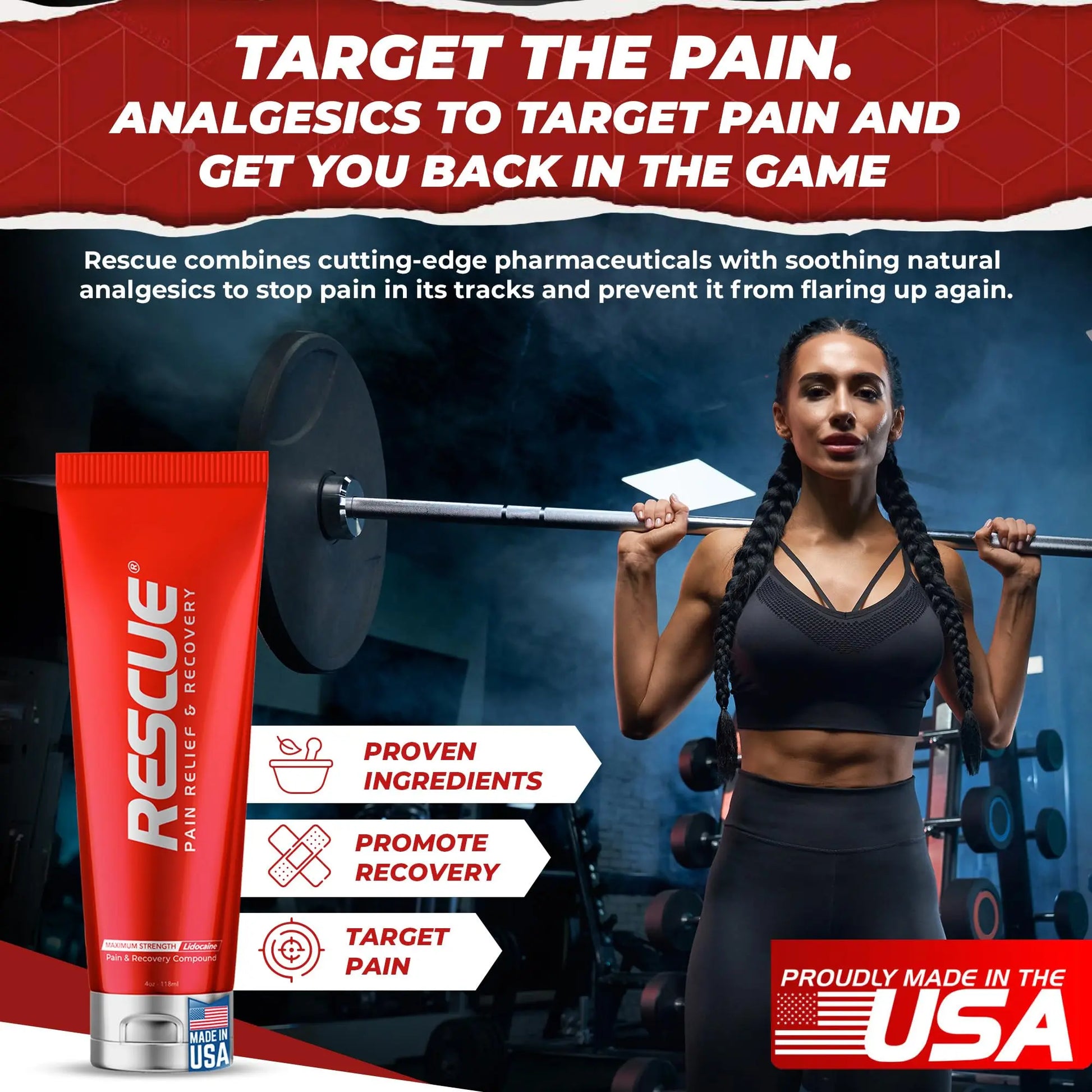 RESCUE PAIN RELIEF & RECOVERY Cream - All-in-One Solution for Back, Neck, Knee, Hand, Foot, and Shoulder Pain - Combines Power of Key Ingredients from Leading Pain Relief CreamProducts - 4 Ounces RESCUE PAIN RELIEF & RECOVERY uk supplements
