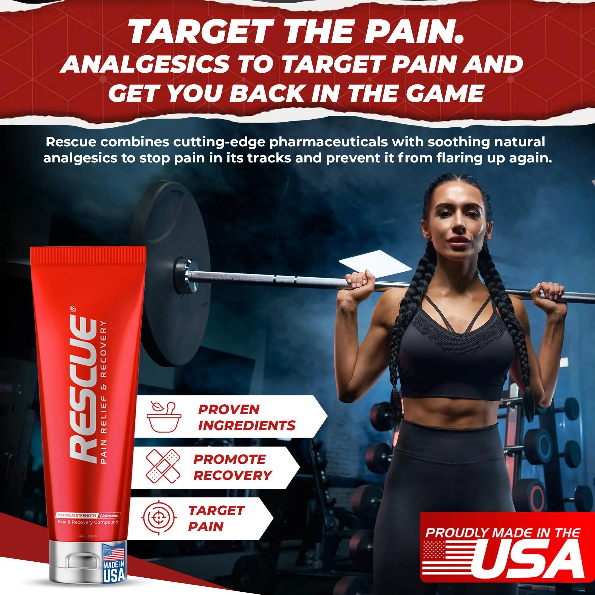 RESCUE PAIN RELIEF & RECOVERY Cream - All-in-One Solution for Back, Neck, Knee, Hand, Foot, and Shoulder Pain - Combines Power of Key Ingredients from Leading Pain Relief CreamProducts - 4 Ounces RESCUE PAIN RELIEF & RECOVERY uk supplements