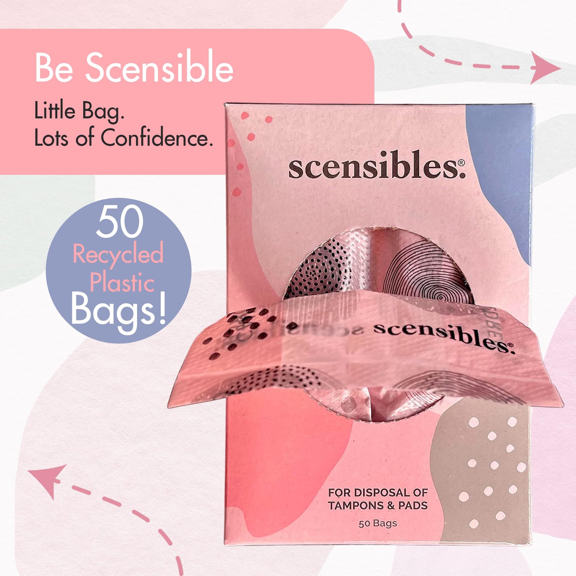 Scensibles Personal Care Disposal Bags (50 Count) - For Tampons, Pads, Liners, Condoms & More SCENSIBLES uk supplements