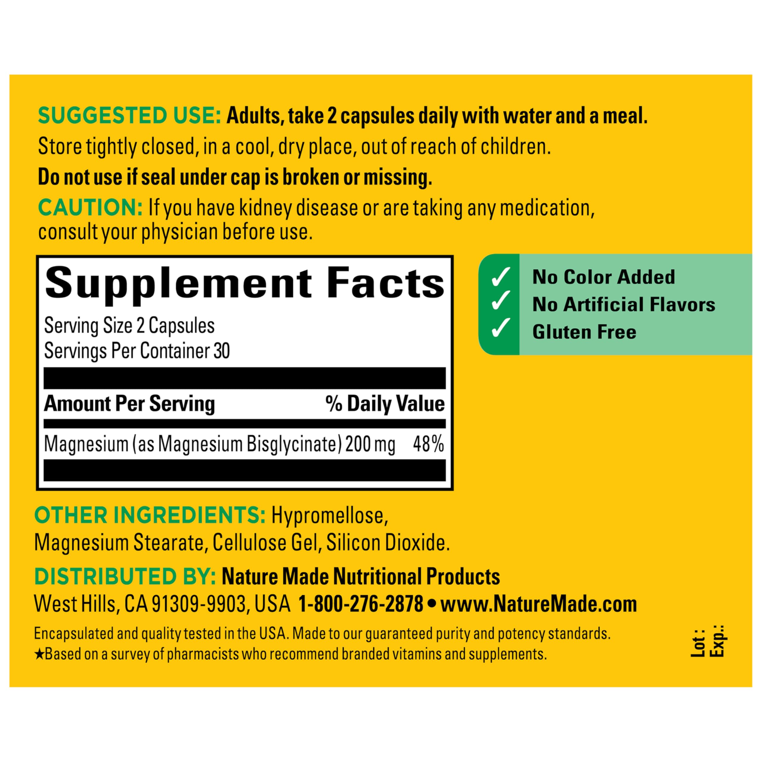 Nature Made Magnesium Glycinate 200 mg per Serving, Magnesium Supplement for Muscle, Heart, Nerve and Bone Support, 60 Magnesium Bisglycinate Capsules, 30 Day Supply Nature Made uk supplements