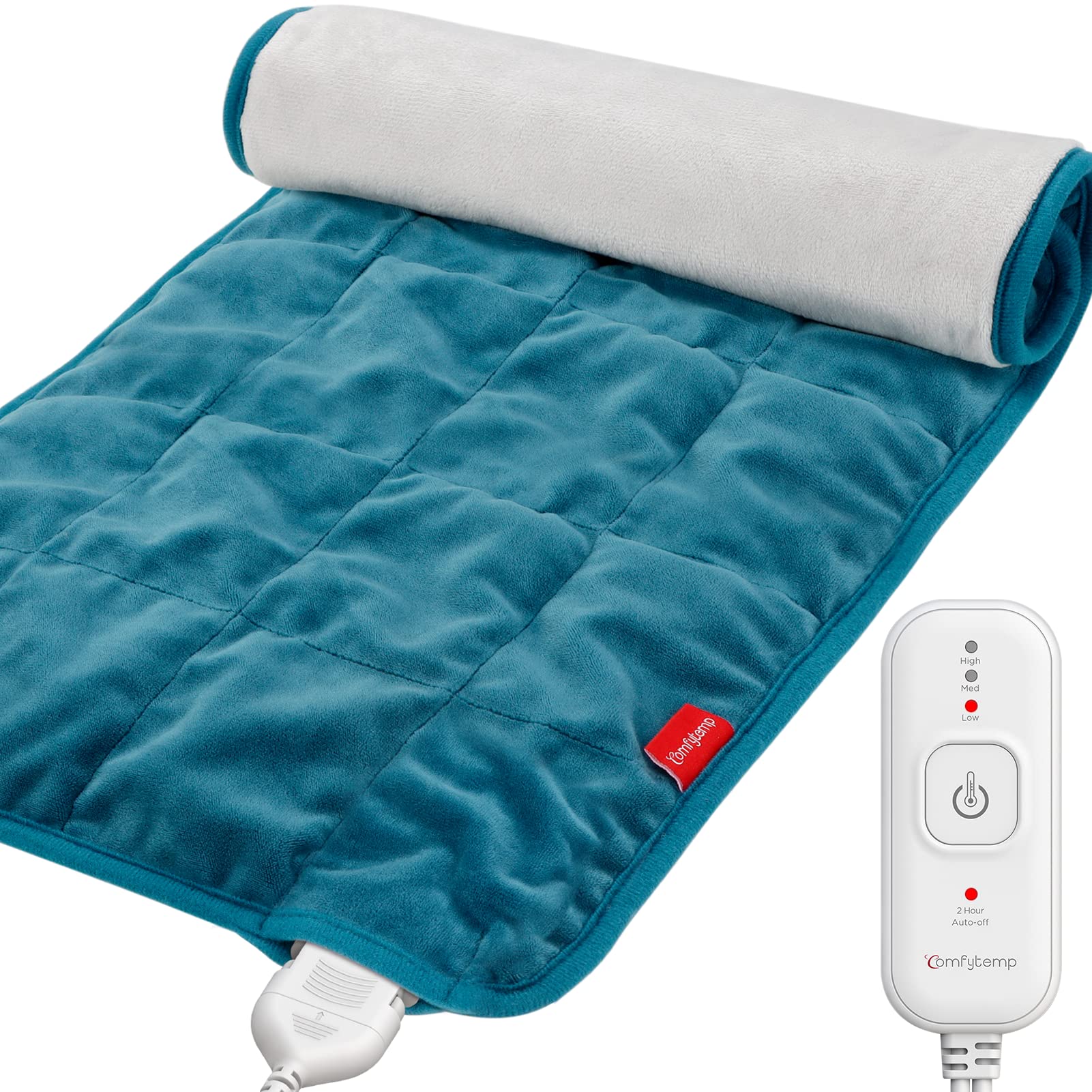Comfytemp Full Weighted Heating Pad for Back Pain & Cramps Relief, 2.2lb Large Electric Comfytemp uk supplements