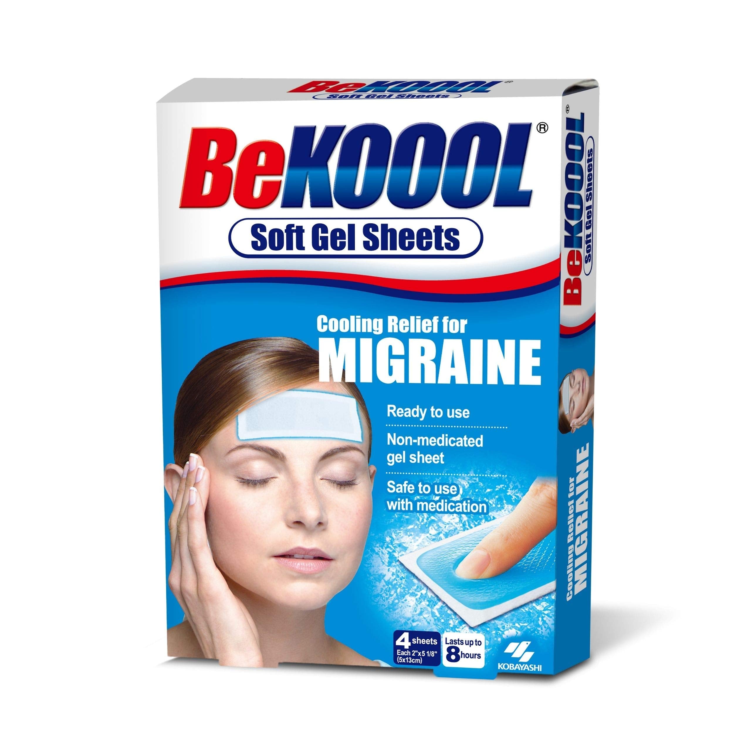 BeKOOOL Migraine Gel Sheets - 4 Count BeKoool uk supplements