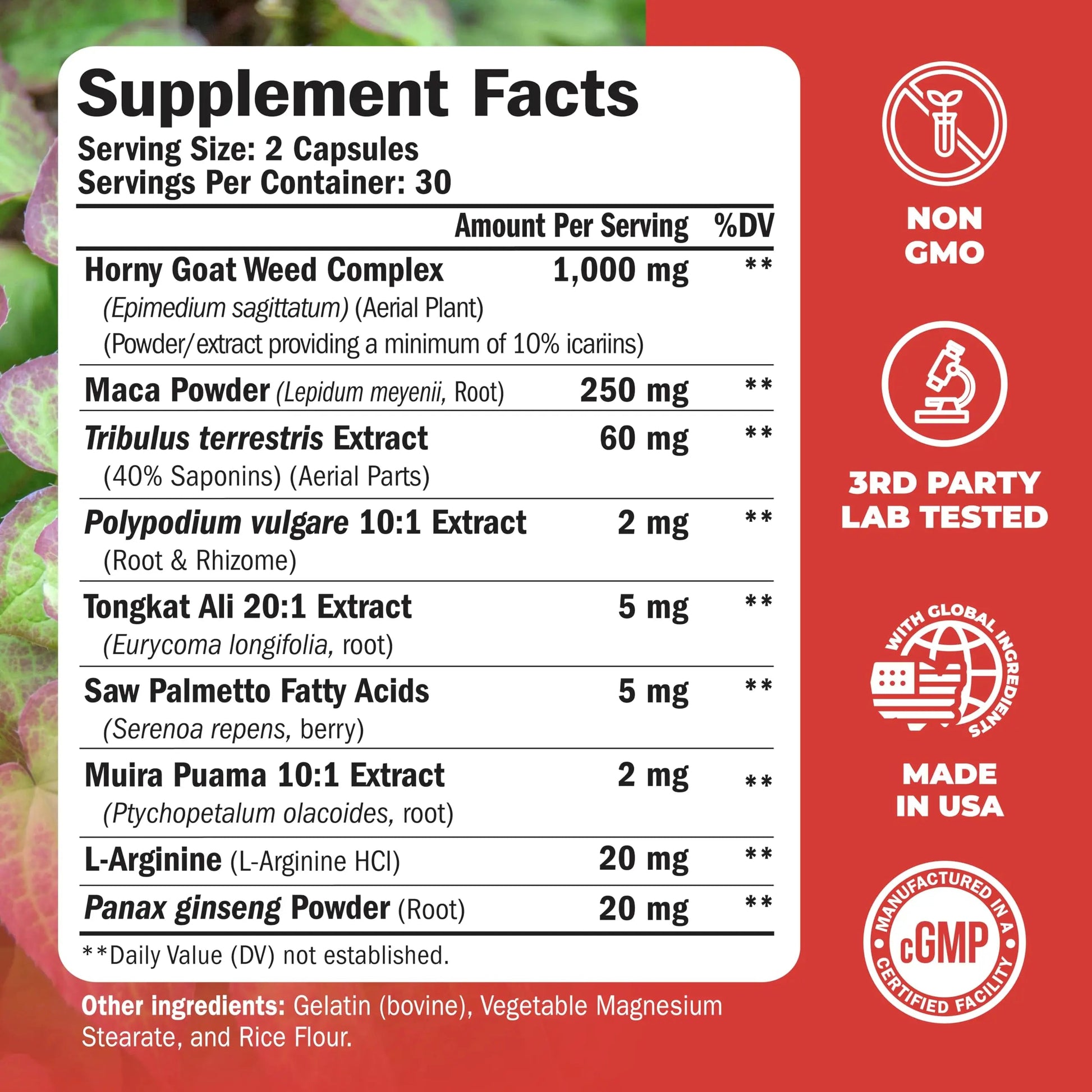 Vimerson Health Multivitamin for Men & Tongkat Ali for Men with Horny Goat Weed, Maca Root Powder, Tribulus Terrestris, Saw Palmetto Extract Vimerson Health uk supplements