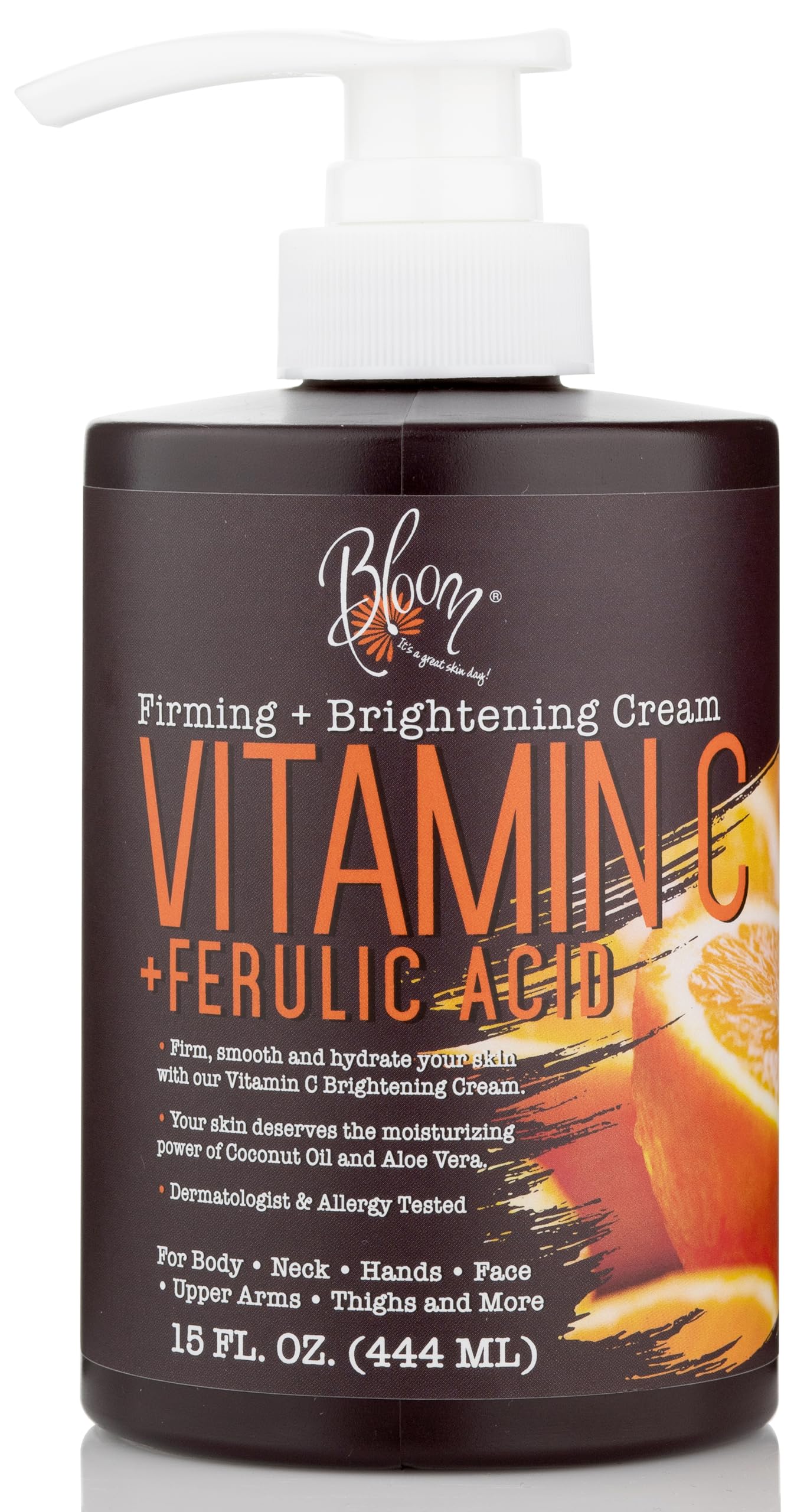 BLOOM Vitamin C Cream Body Lotion & Face Moisturizer W/Coconut Oil | Natural Skin Care BLOOM IT'S A GREAT SKIN DAY! uk supplements
