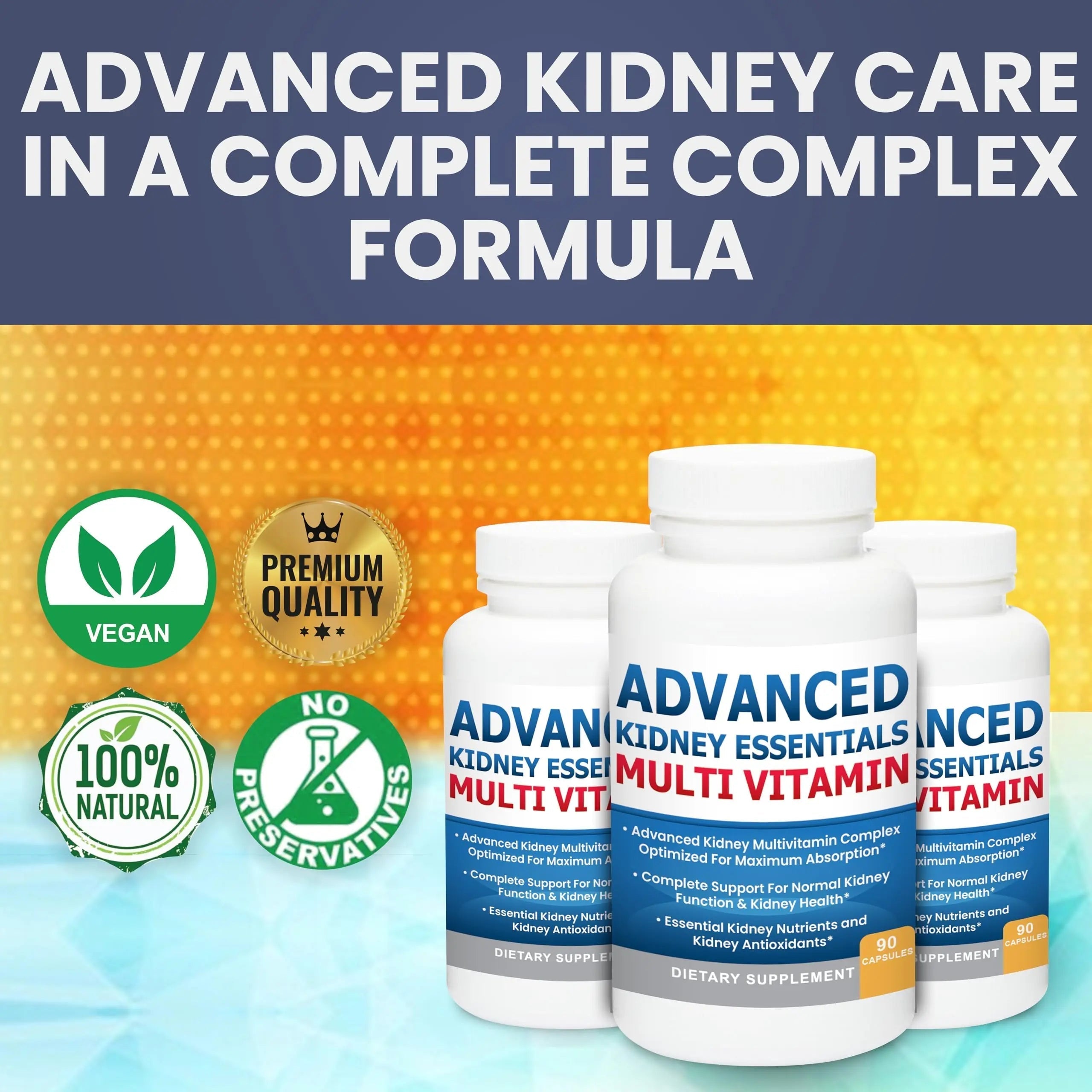 Advanced Kidney Essentials Multivitamin. Kidney Support Supplement for Complete Kidney Health. Kidney Health Supplement Kidney Restore uk supplements