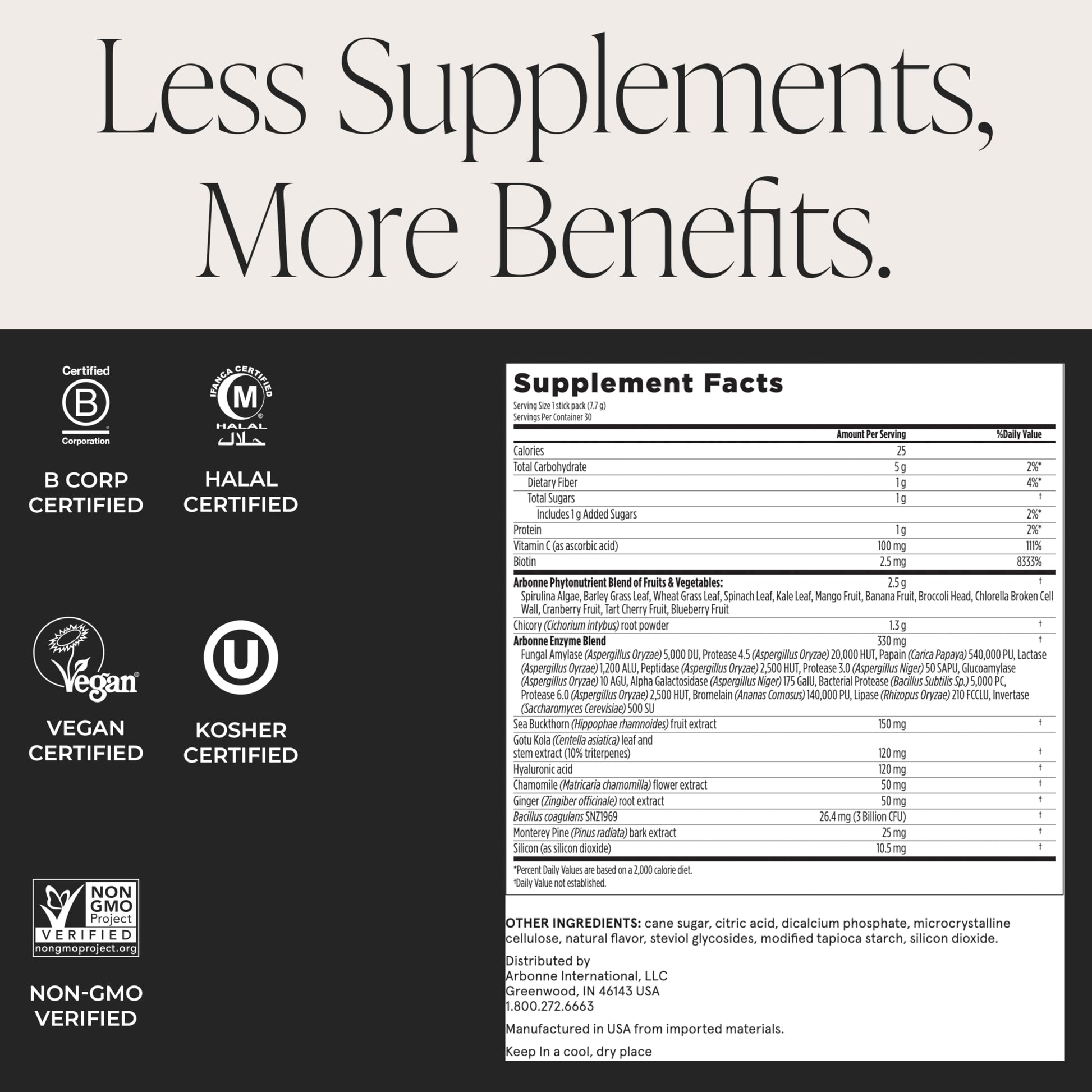Arbonne GreenSynergy Elixir – Citrus-Flavored Greens Powder with 13 Digestive Enzymes, Vegan Collagen Builder, Probiotics, and Prebiotics – Supports Gut Health and Digestion – 30 Stick Packs Arbonne uk supplements