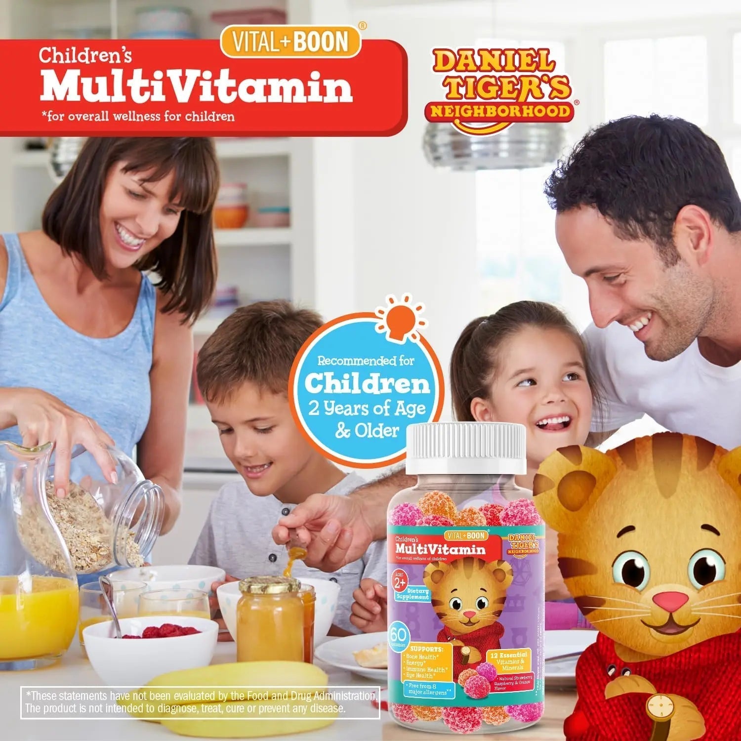 Daniel Tiger - Kids Multivitamin Gummies (60 Gummy Bottle) Toddler 2+ & Kids Vitamins - 12 Essential Vitamins & Minerals to Support Bone Health Avid uk supplements