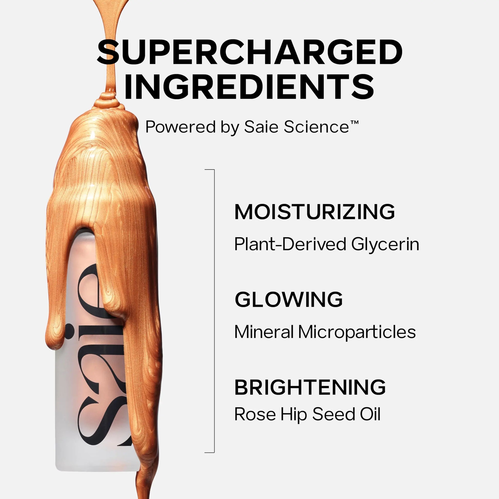 Saie Mini Glowy Super Gel Lightweight llluminator & Makeup Primer - Sunglow (0.5 oz) + Dew Blush - Lightweight Liquid Blush with a Blendable + Buildable Cream Finish - Rosy (.40 oz) Saie uk supplements