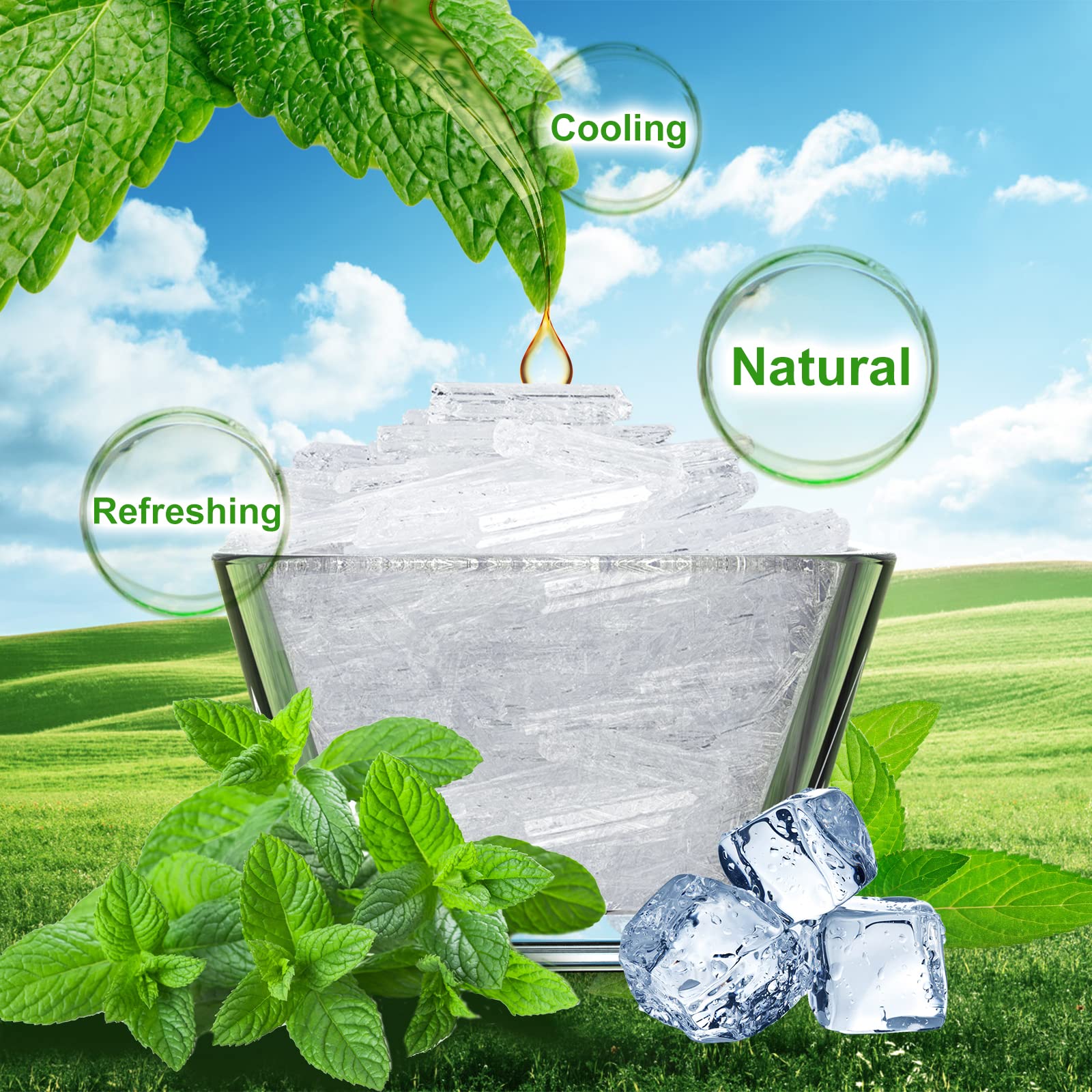 Viktairy Menthol Crystals 2 oz, 100% Pure Organic Mint Crystals | Great for Making Shower Steamers Viktairy uk supplements