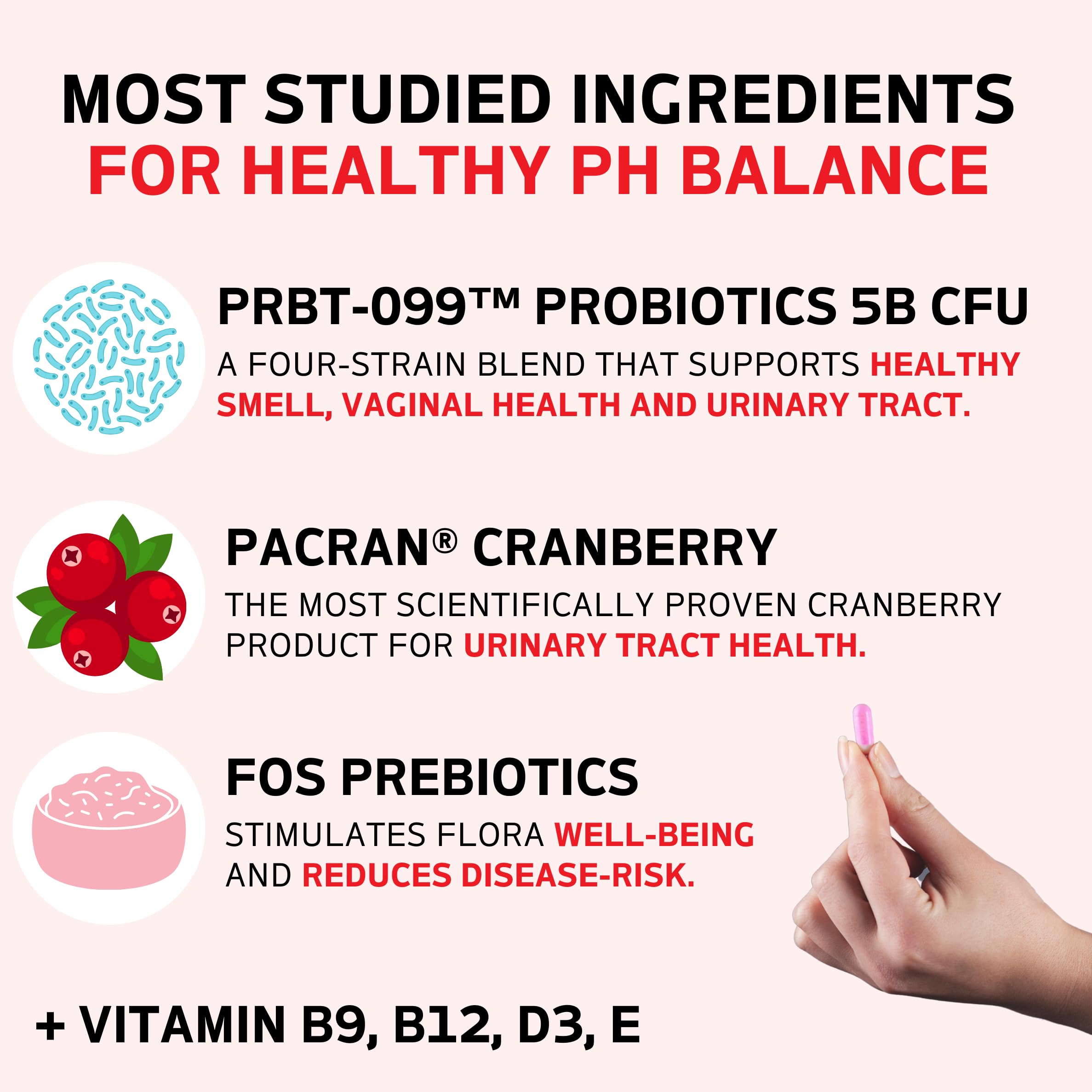 Purely Pink Prebiotic Probiotic Blend for Vaginal Health - Promote pH Balance, Healthy Flora and Odor Peach Perfect uk supplements