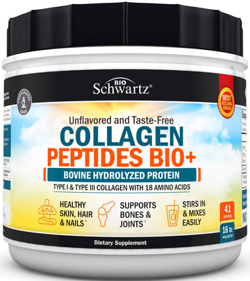 Collagen Peptides Powder - Grass Fed, Pasture Raised with Aminos - Promotes Healthy BioSchwartz uk supplements