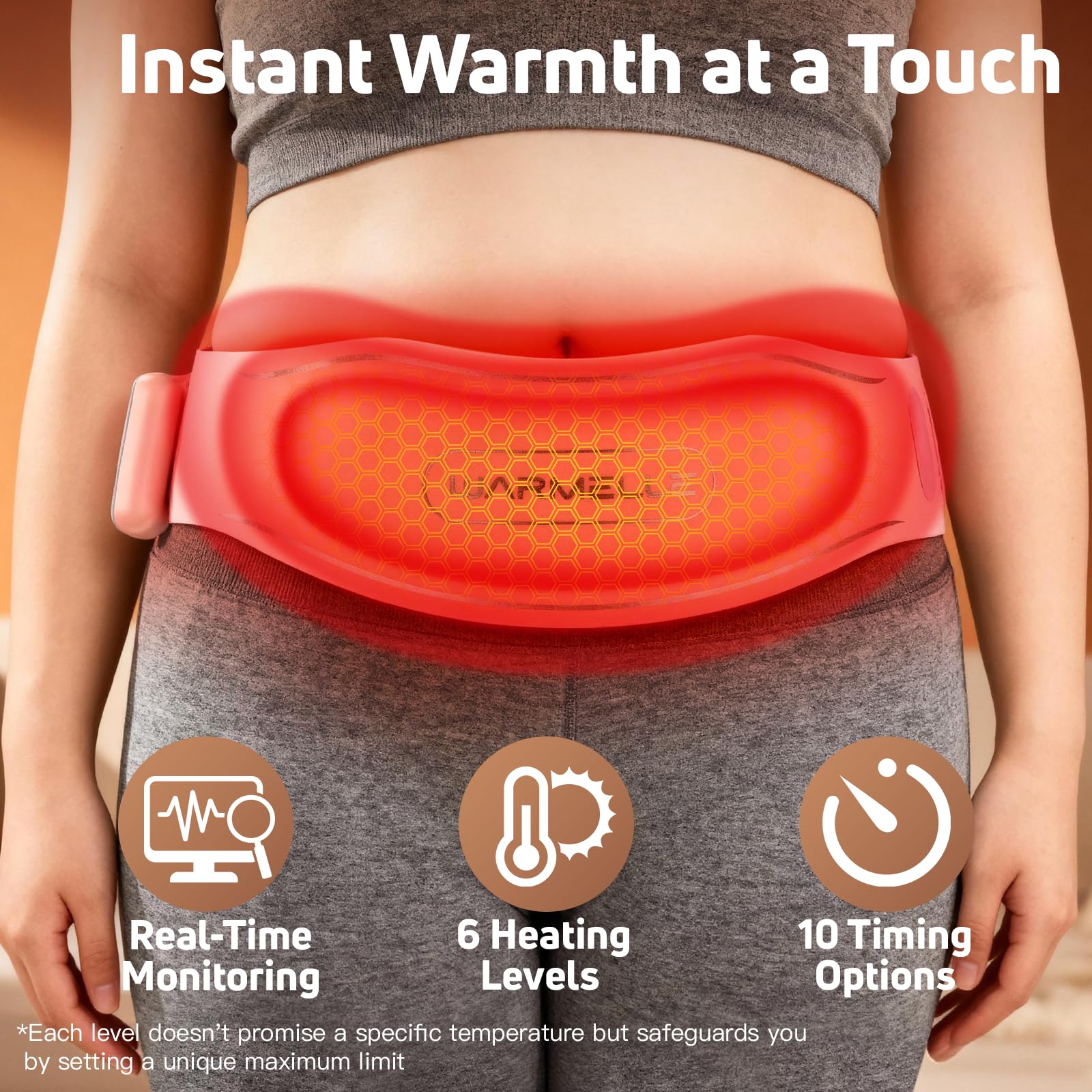 Heating Pad for Period Cramps, Portable Heating Pad for Back - Instant Soothing Menstrual Cramp Relief, Cordless Heating Pads Rechargeable with 5000mAh Battery, 6 Heat Settings, 10-99 Mins Timer WARMELLE uk supplements