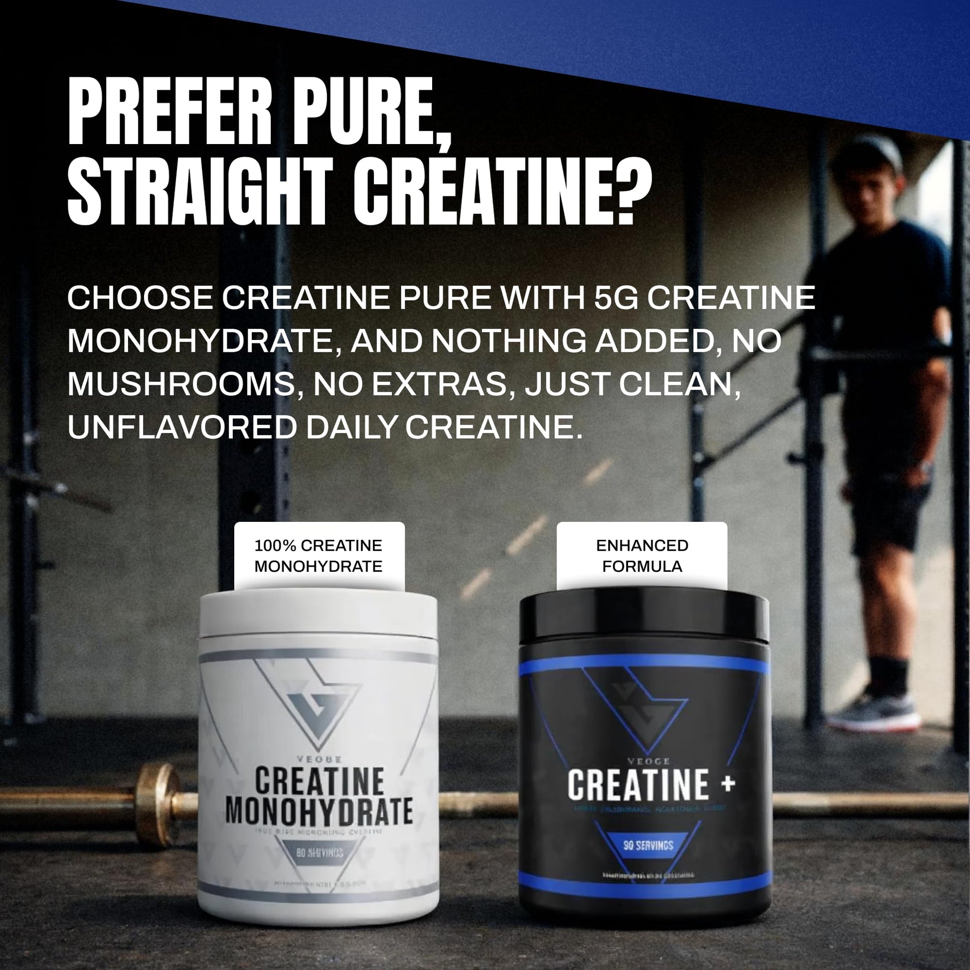 VEDGE Nutrition Creatine + | Vegan Plant-Based Creatine Monohydrate Powder | Energy, Performance & Function | Ergogenic Aids for Athletes | Unflavored, 30 Servings VEDGE uk supplements