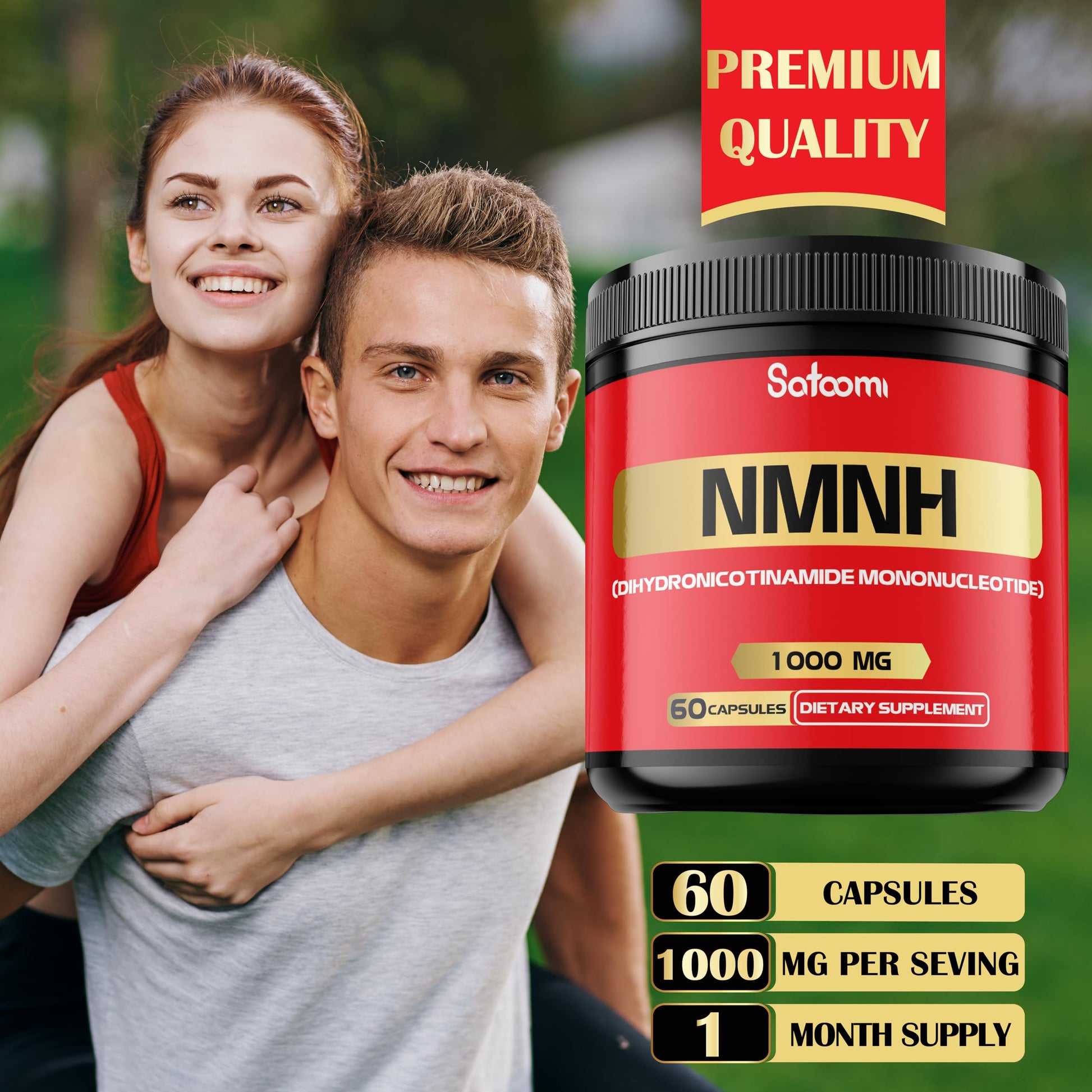 NMNH (Dihydronicotinamide Mononucleotide) -NMN Supplement Alternative - 1000mg per Serving NAD Supplement to Support NAD - 60 Capsules - 30 Days Supply Satoomi uk supplements