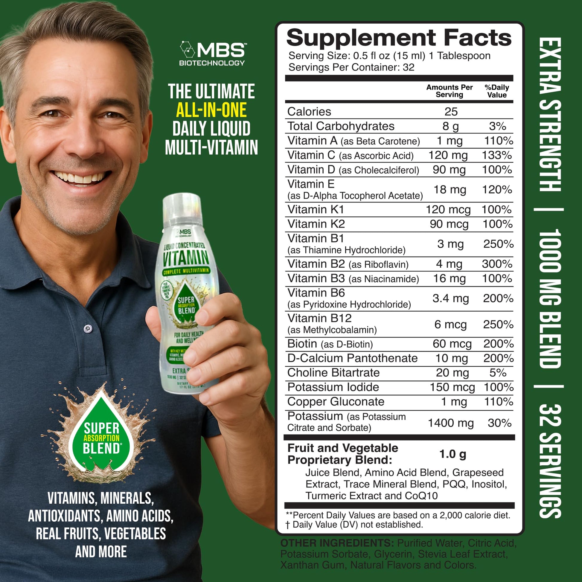 MBS Biotechnology Liquid Multivitamin for Adults – Complete High-Absorption Daily Vitamin with Superfoods, CoQ10, B-Complex, Turmeric & PQQ – Immune & Energy Support – Berry Flavor, 17 oz MBS Biotechnology uk supplements