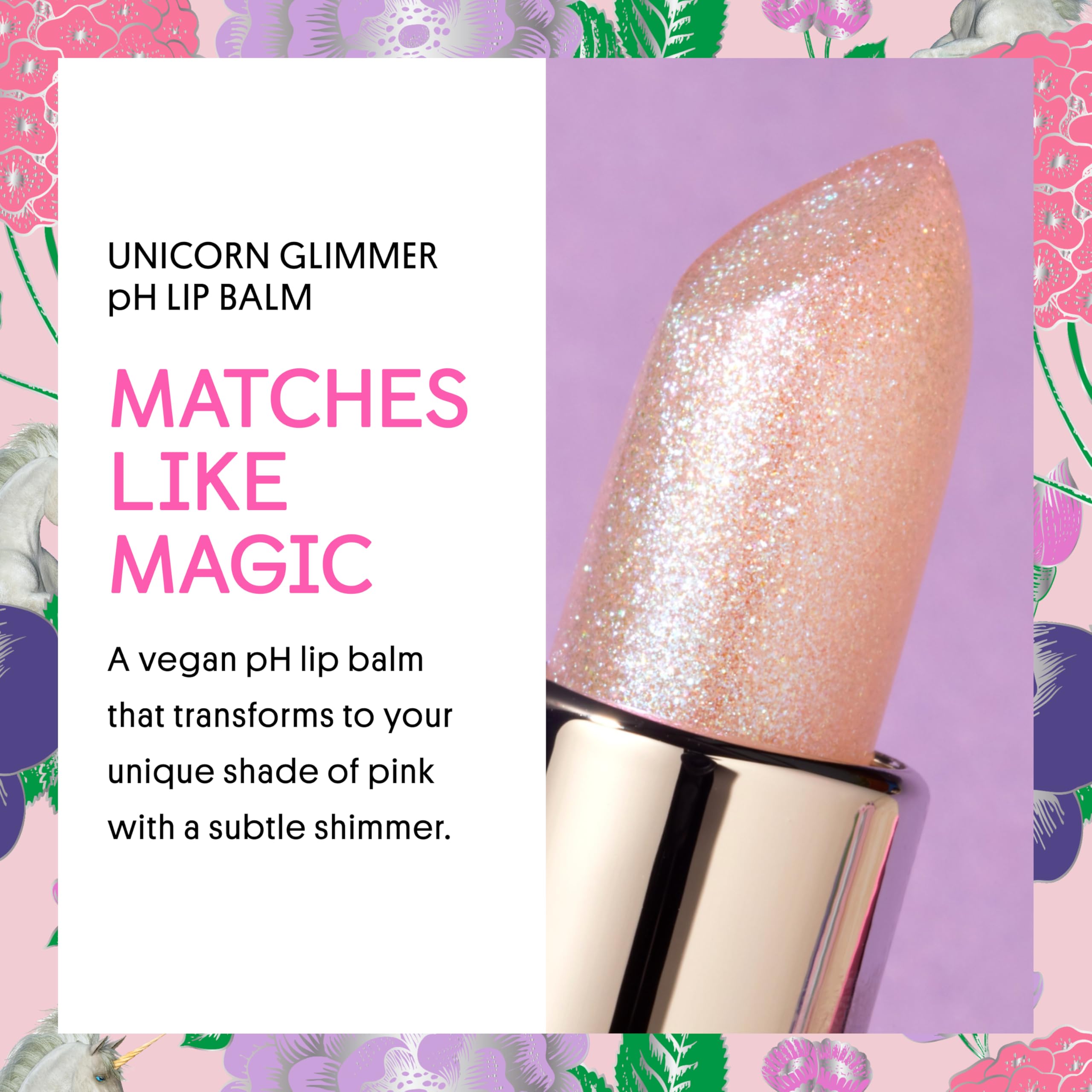 Winky Lux Unicorn Glimmer Balm -Hydrating ph Lip Balm, Natural Pink Tint with pH Color Changing, Moisturize & Soften Lips While Leaving Sheer Pink Tint, with Vanilla Scent Winky Lux uk supplements
