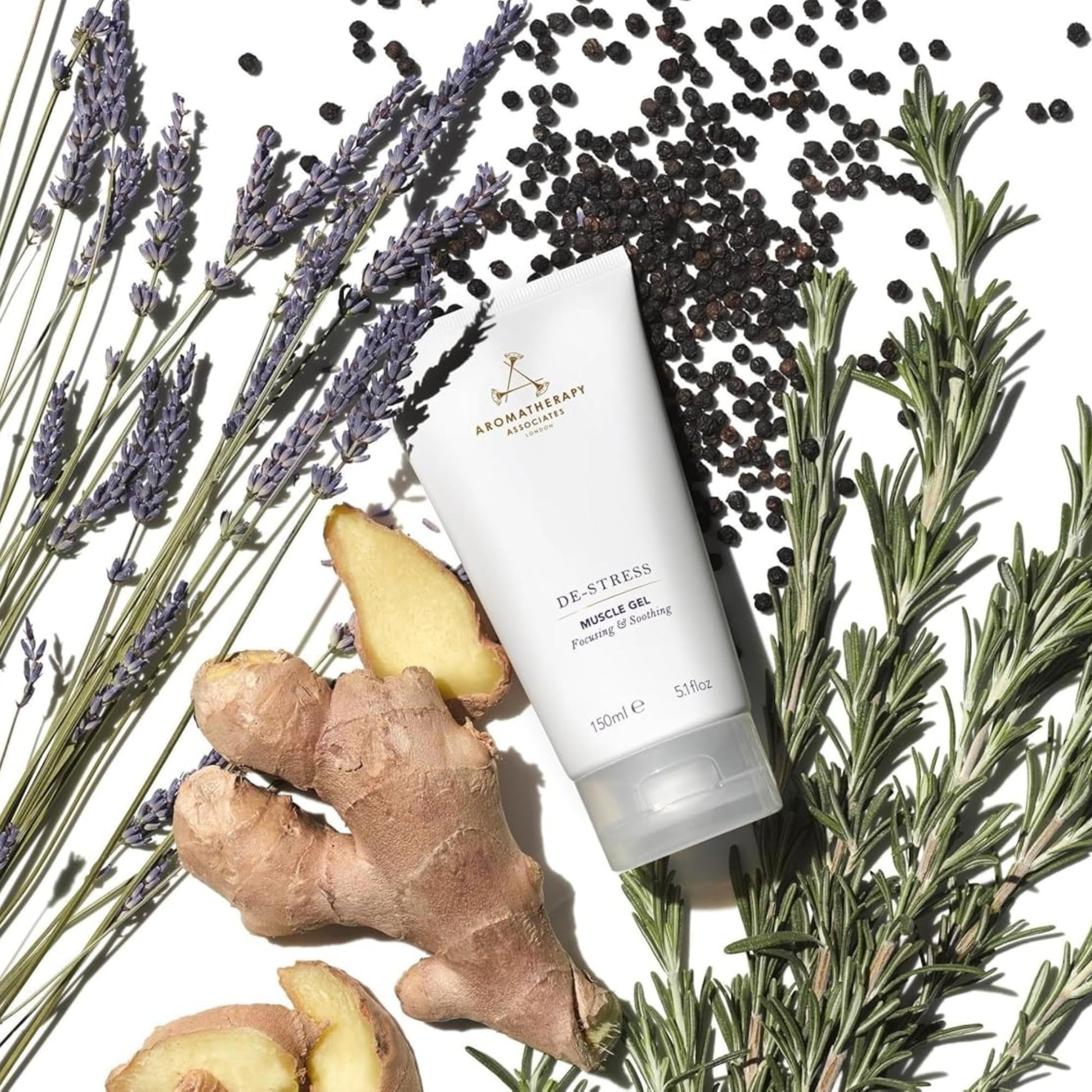 Aromatherapy Associates De-Stress Muscle Gel, Cooling & Warming Massage Gel with Ginger, Black Pepper & Rosemary Essential Oils for Daily Tension & Post-Activity Comfort, 5.07 oz Aromatherapy Associates uk supplements