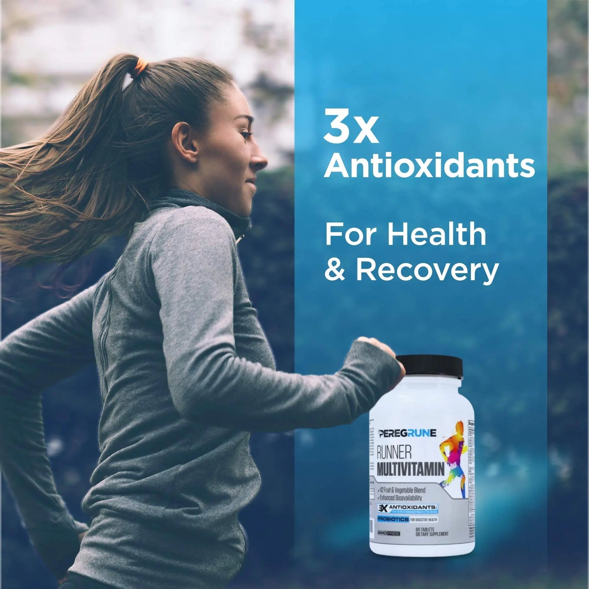 PEREGRUNE Runner Multivitamin | Engineered Vitamin with Antioxidants and Complete B Complex to Support Endurance & Energy | PEREGRUNE uk supplements