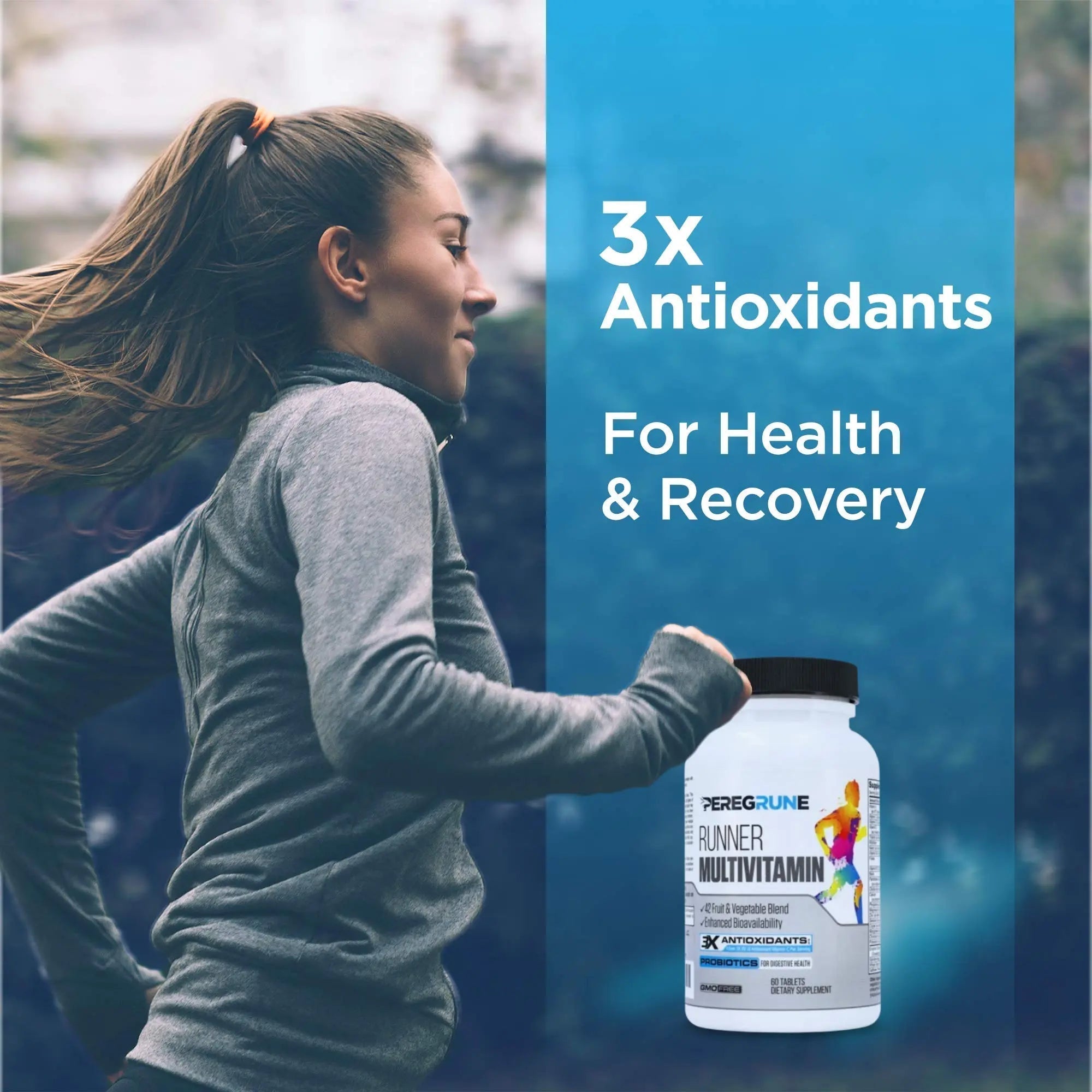 PEREGRUNE Runner Multivitamin | Engineered Vitamin with Antioxidants and Complete B Complex to Support Endurance & Energy | PEREGRUNE uk supplements