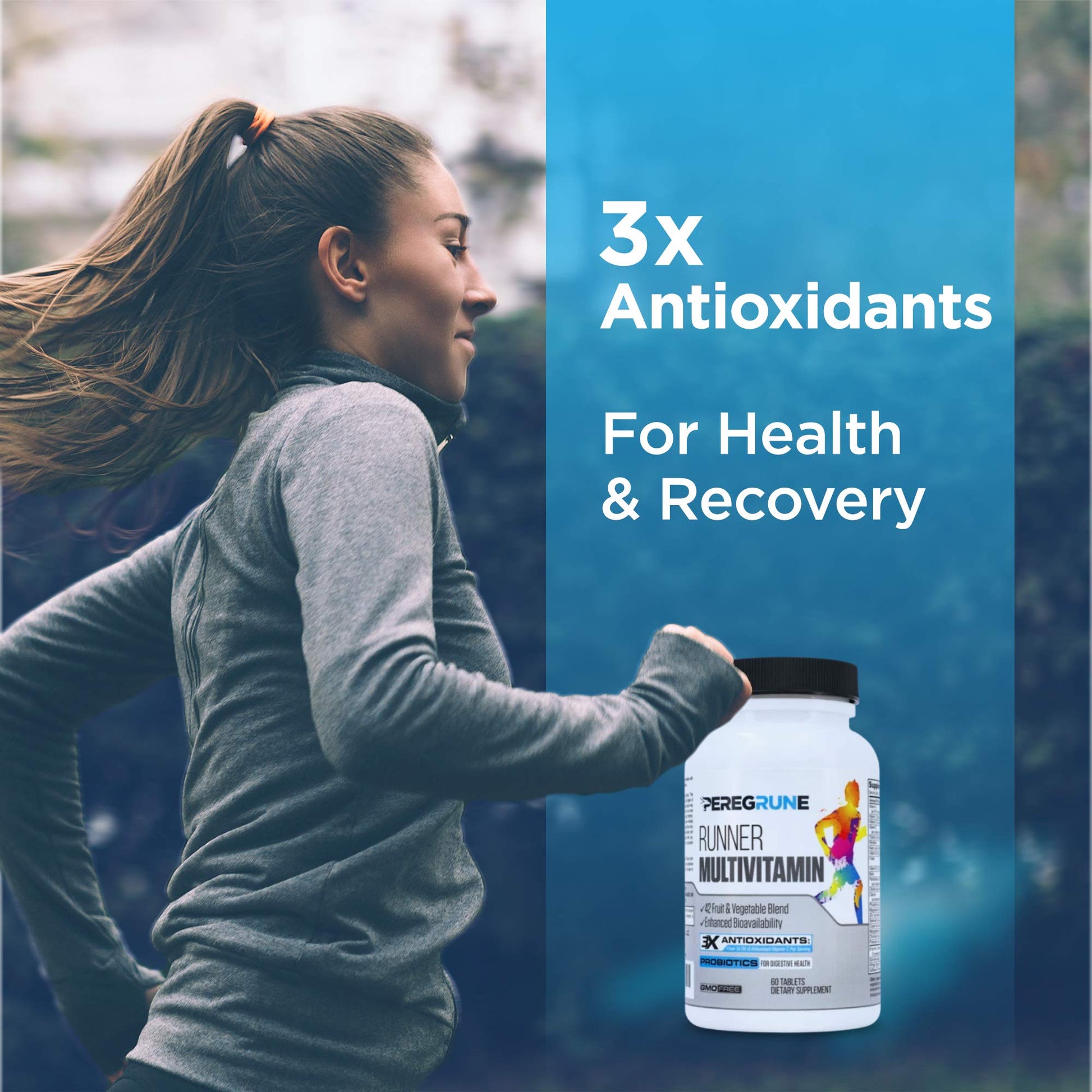PEREGRUNE Runner Multivitamin & Omega 3 Bundle (1 Month Supply) | Antioxidants for Health & Recovery | Vitamin B Complex for Endurance, Energy, VO2 Max | Joints & Heart: 1,000mg Fish Oil PEREGRUNE uk supplements