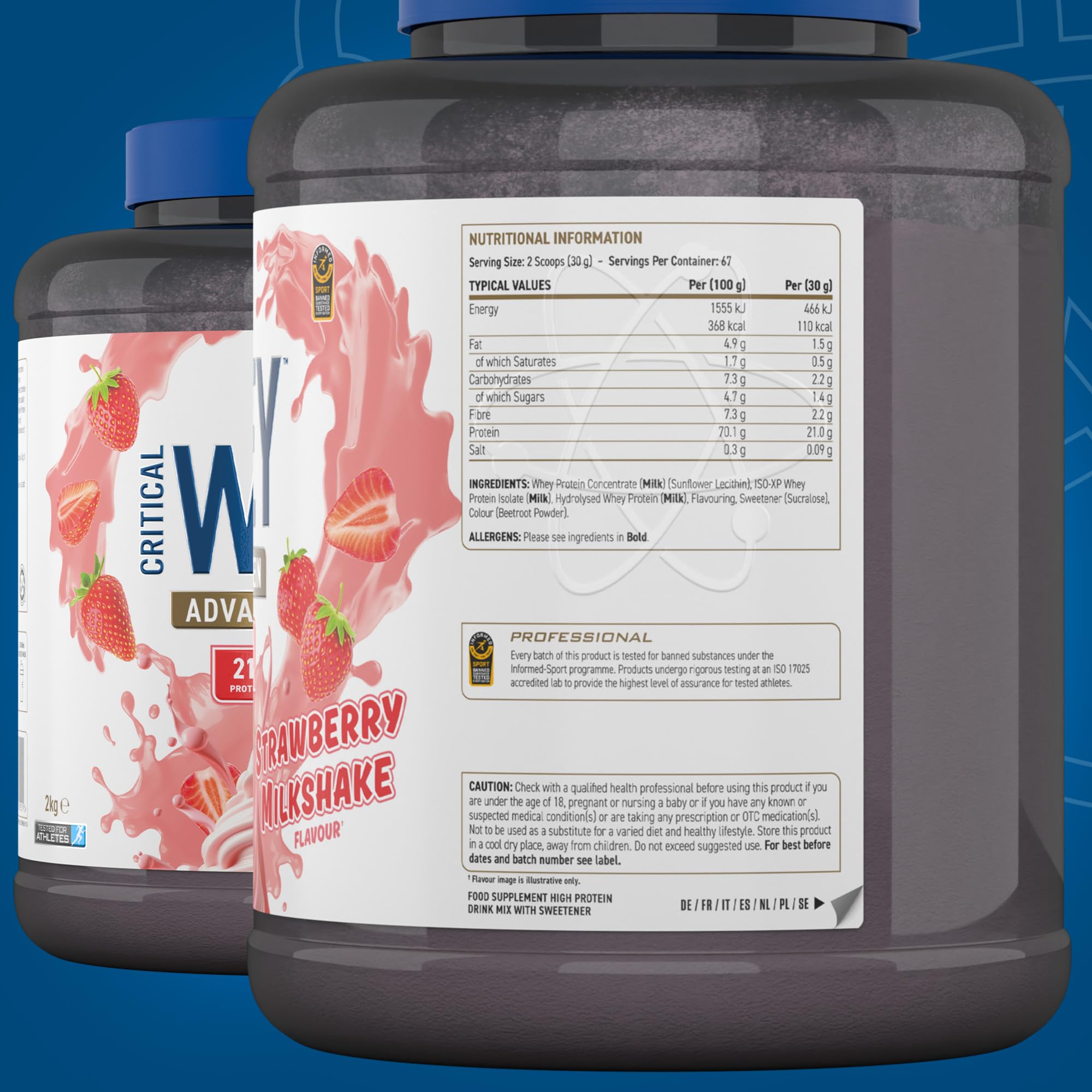 Applied Nutrition Critical Whey Protein Powder 2kg - High Protein Powder, Protein Milkshake Applied Nutrition uk supplements