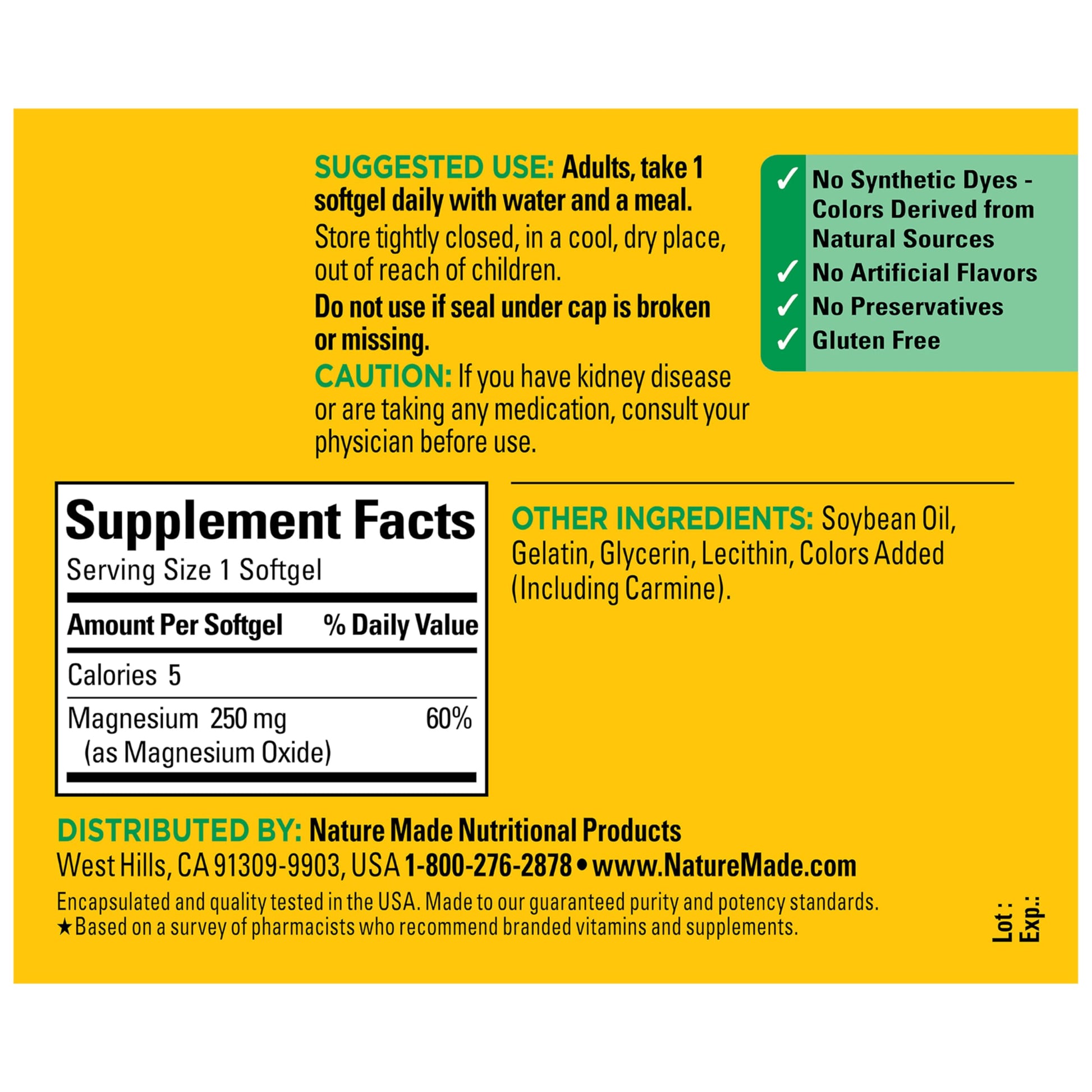 Nature Made Magnesium 250 mg, Magnesium Supplements for Men and Women, Support for Muscle, Heart, Bone and Nerve Health, 90 Softgels, 90 Day Supply Nature Made uk supplements