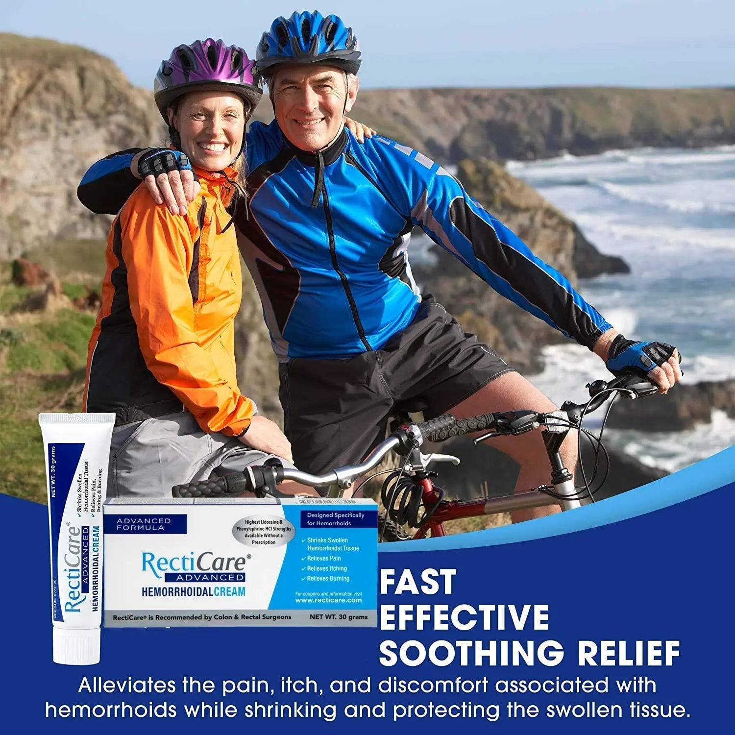 Recticare Advanced Hemorrhoidal Cream: Advanced Treatment to Shrink & Soothe Hemorrhoids - Itch, Pain, Burn Relief - 30g Hemorrhoidal Cream with Lidocaine Recticare uk supplements