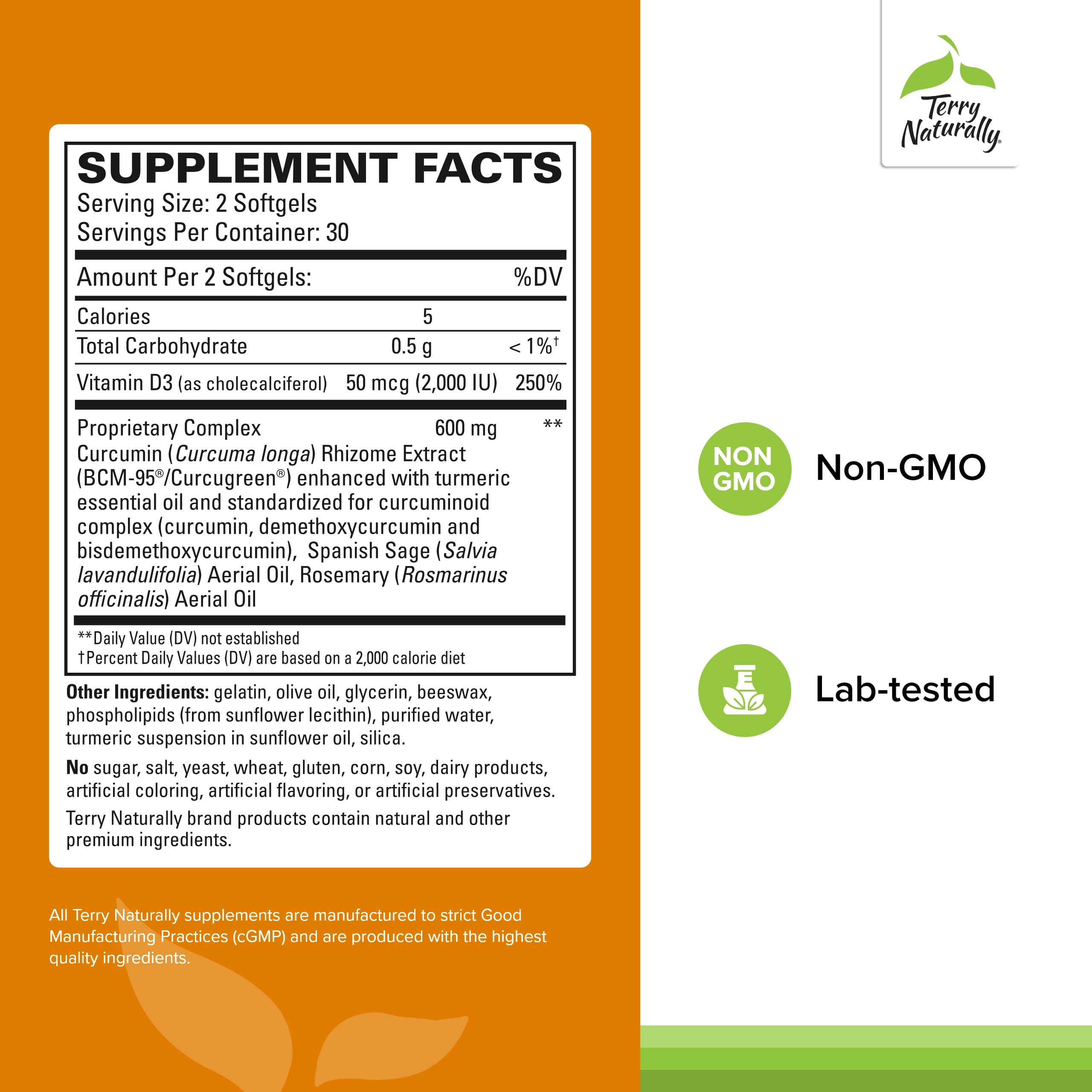 Terry Naturally CuraMed Brain - Dietary Supplement to Support Clarity & Focus - Brain Health Supplement with Curcumin & Turmeric Essential Oil to Aid Concentration - 60 Softgels (2 Pack) Terry Naturally uk supplements