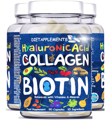 Marine Collagen Type1&3 1800mg, Biotin 10000mcg/serving, Hyaluronic Acid, Vitamins, Minerals, Botanicals Dietapplements uk supplements