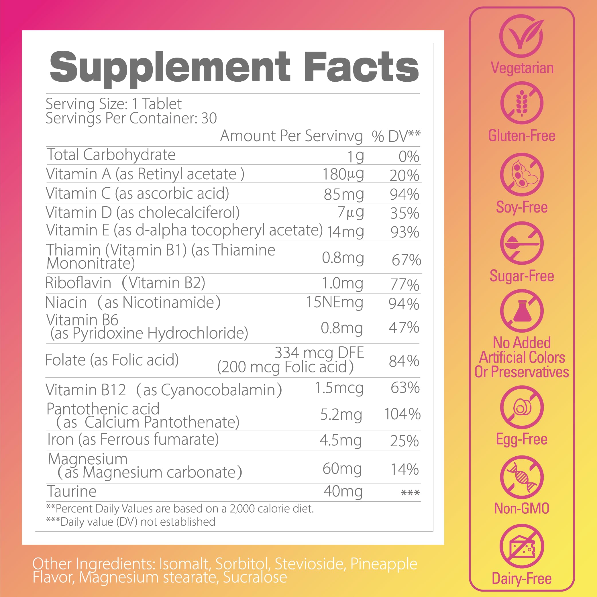Pentavite She Charge Multivitamin for Women, Pineapple Tropical Chew, Daily Vitamin Supplements with Folate, Support Energy, Calm & Focus, Skin Defense and Cycle Pentavite uk supplements