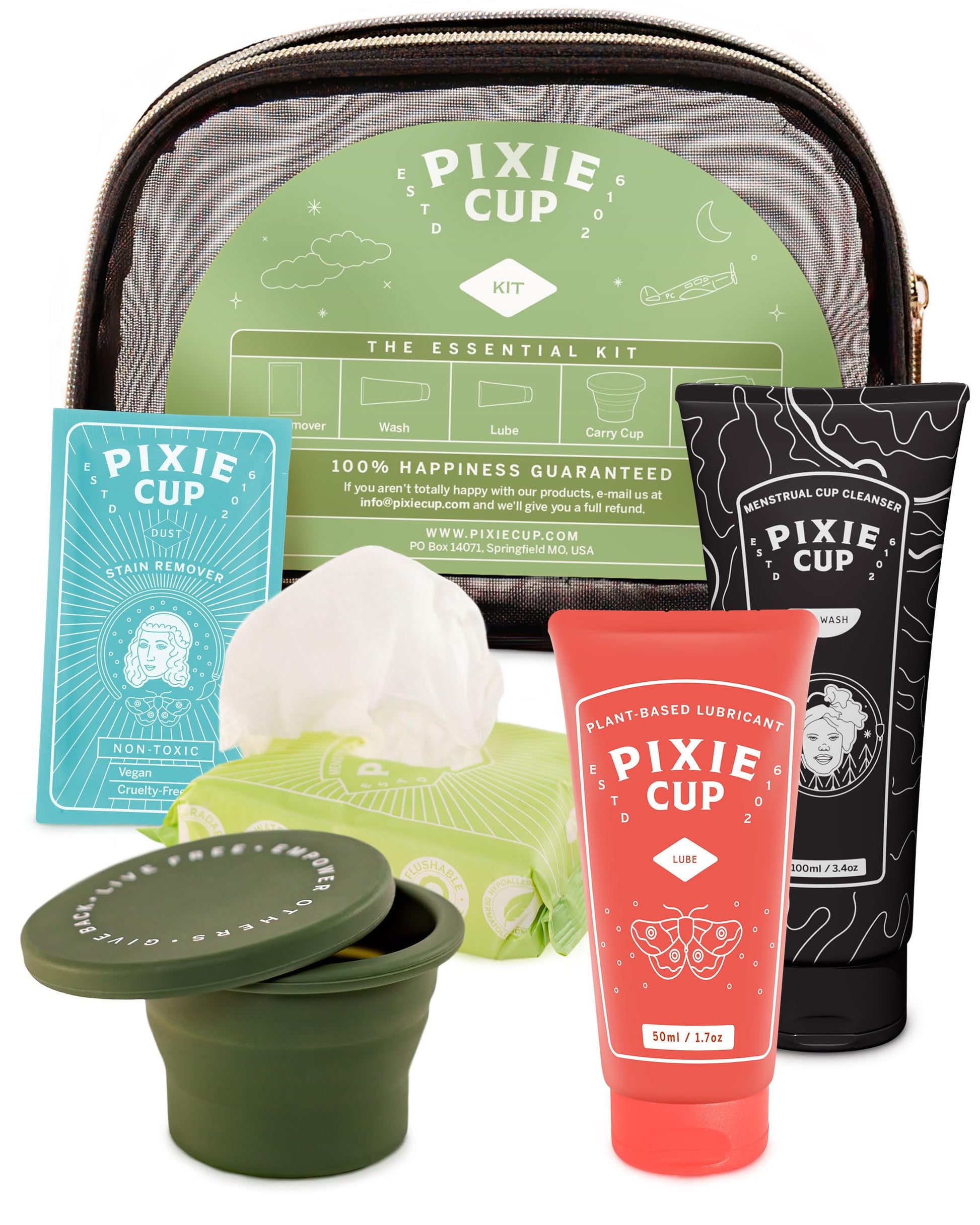 Pixie Cup Menstrual Cup Cleaner Kit - Sterilizer Wash, Public Restroom Carry Cup, 20 Wipes Pixie Cup uk supplements