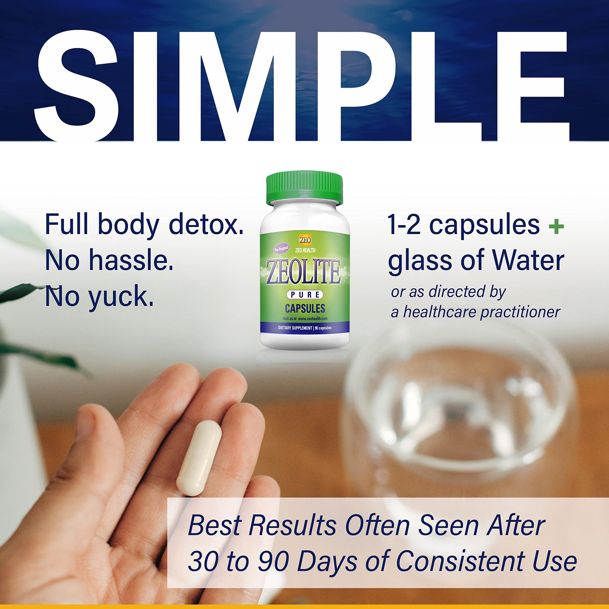 Zeolite Pure Capsules | Zeolite Detox, Extra Strength | Pure, Full Body Cleanse for Women Zeo Health uk supplements