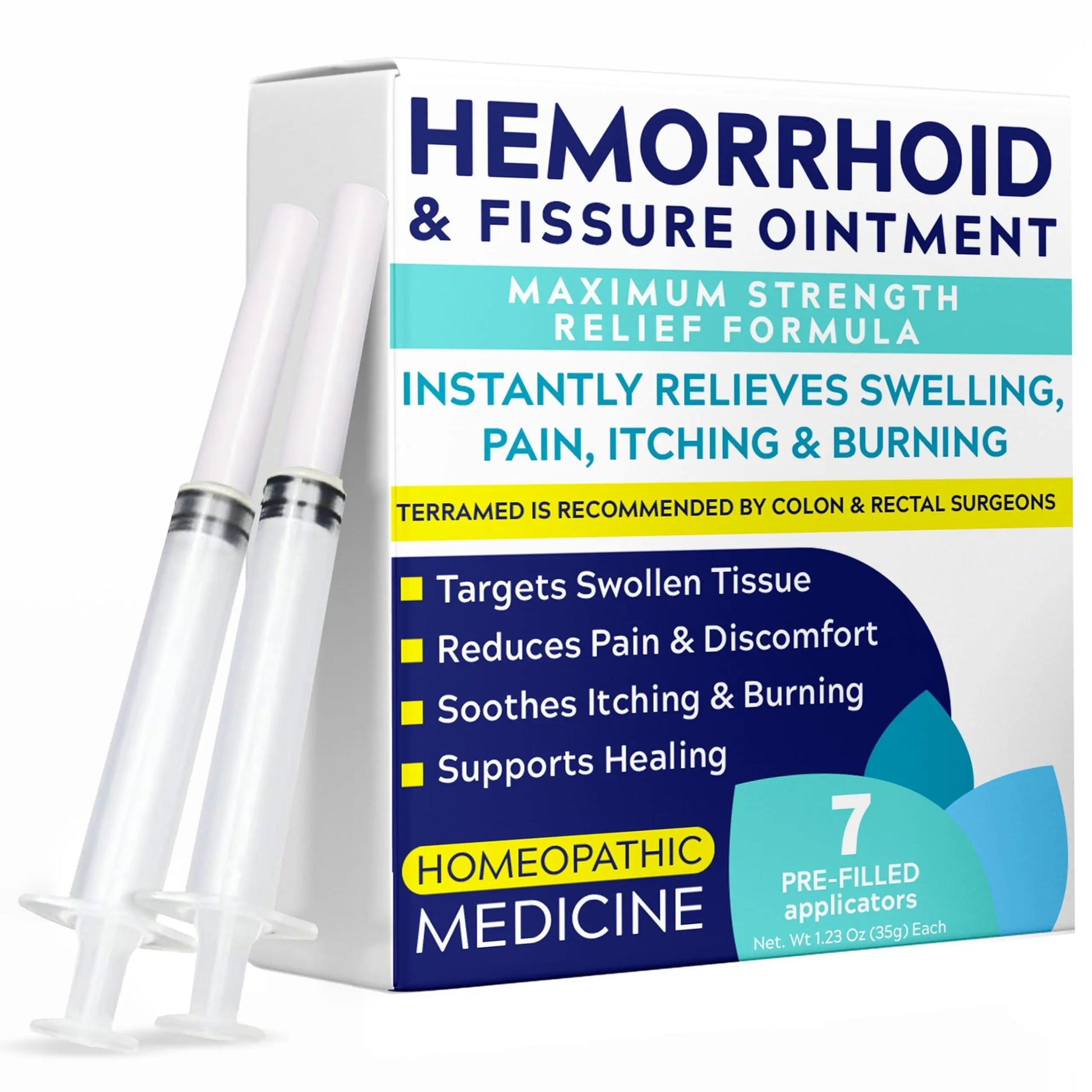 Hemorrhoid Treatment | Hemorrhoid Ointment | Hemorrhoid & Fissure Ointment | 7 Pre-Filled Applicators | Fast & Effective Relief | Reduces Swelling, Itching & Discomfort | Advanced Formula Terramed Just Think Comfort uk supplements