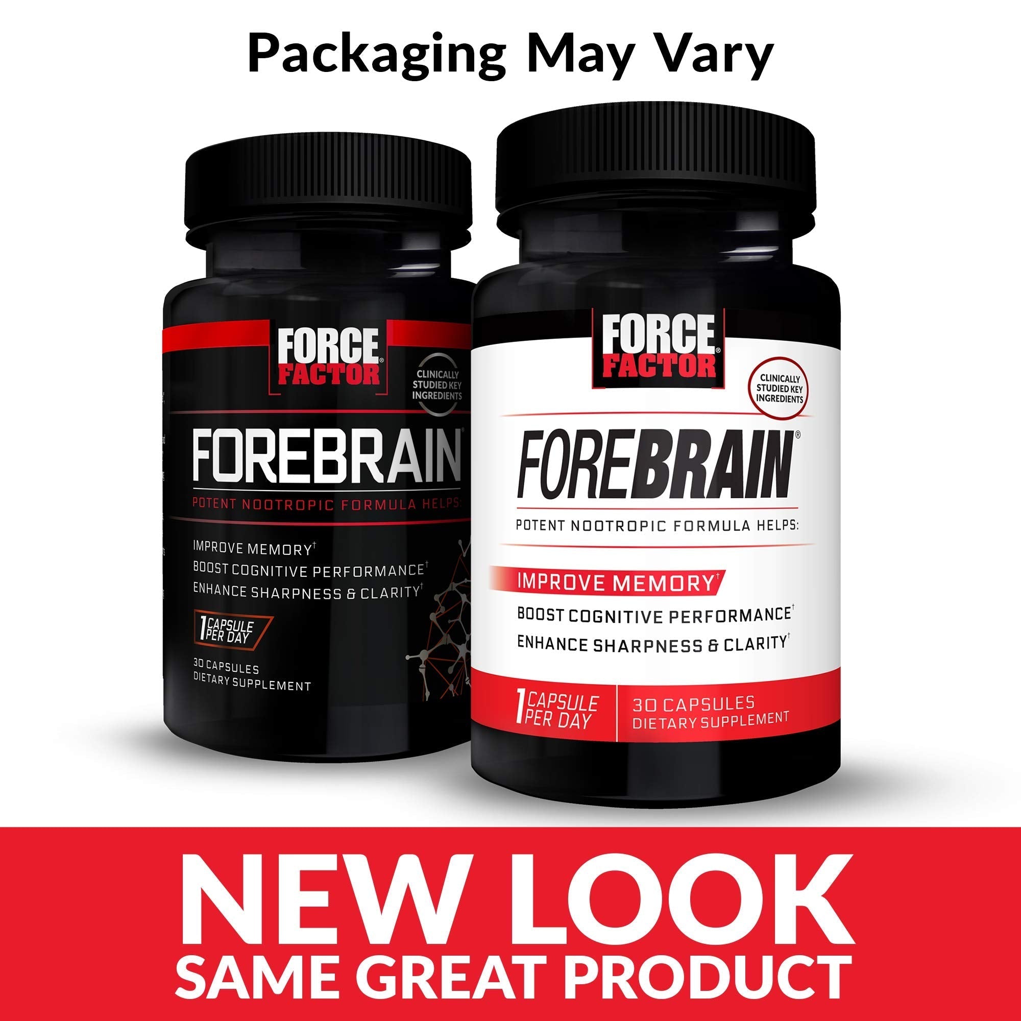 Force Factor Forebrain Nootropic Brain Supplement with Caffeine Bacopa and Huperzine A Capsules 3Pack, White, 90 Count Force Factor uk supplements