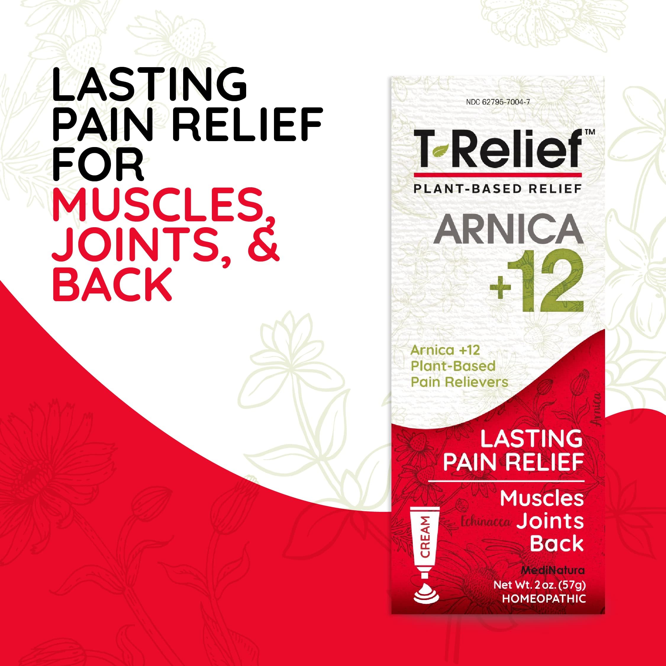 MediNatura T-Relief Extra Strength Discomfort Relief-Naturally-Soothing Cream That Supports Sore Joints-Stiffness & Body Ache Aid-Homeopathic Herbal Rub-Fast-Absorbing & Non-Sticky Lotion - 2 oz MediNatura uk supplements