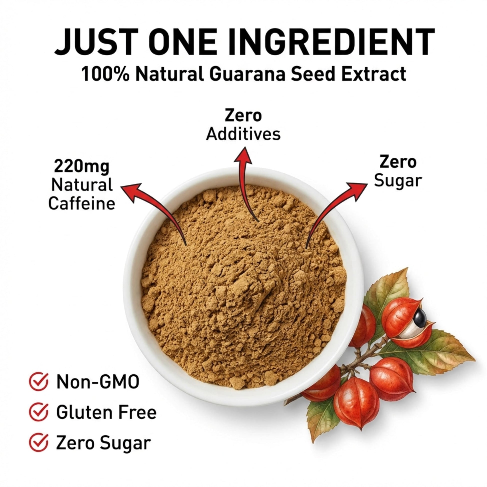 Type Zero Clean Guarana Powder Drink Mix (250 Servings, Unflavored) - 220 MG Caffeine Per Serving, Natural Caffeine, Non GMO, Gluten Free Type Zero uk supplements