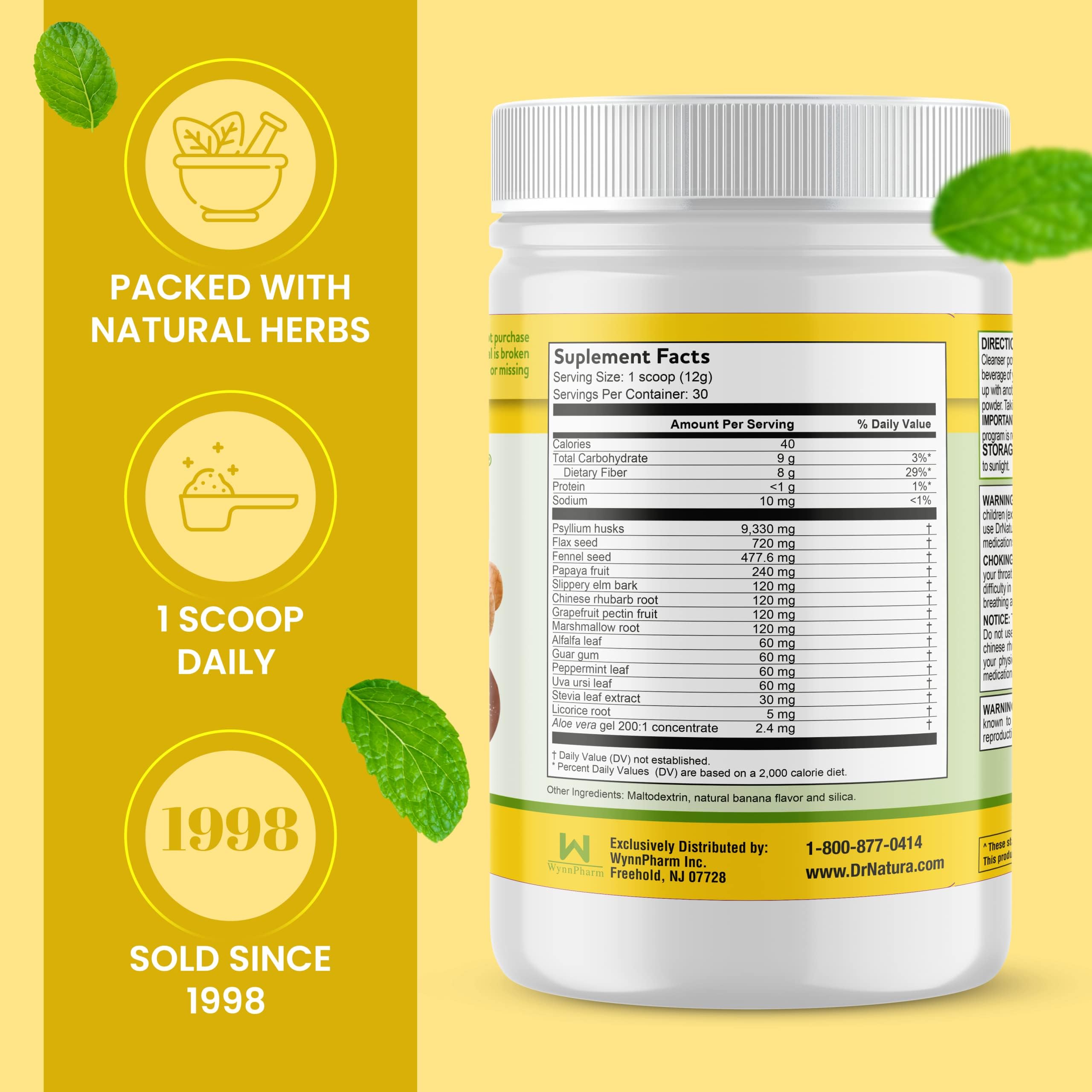 Dr Natura Colonix Intestinal Cleanser, All-Natural Daily Fiber, Colon Detox and Cleanse DrNatura uk supplements