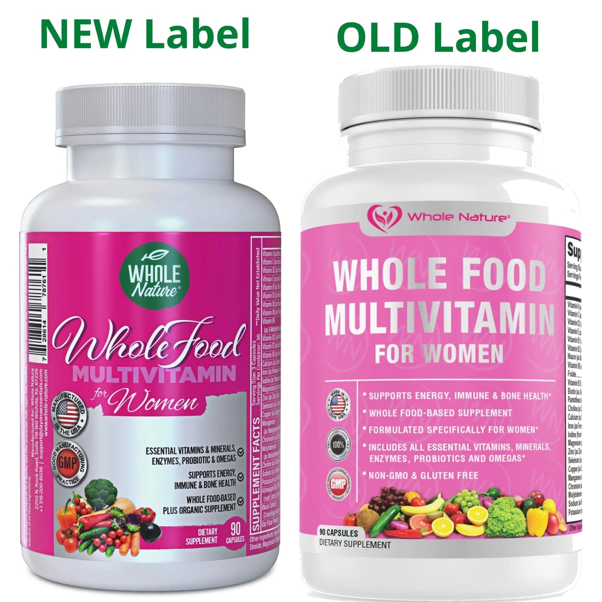 Whole Nature Whole Food Multivitamin for Women Womens Multi Vitamin with Folate, B12 Methyl, Vitamins, Minerals, Probiotics and Omegas Whole Nature uk supplements