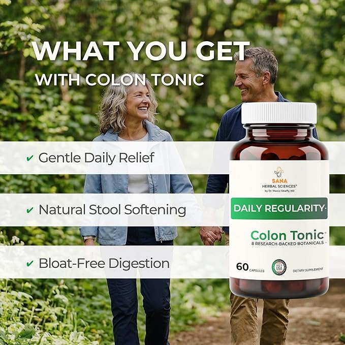 Natural Stool Softener for Constipation Relief – Safe for Daily Use & Postpartum | Gentle Herbal Formula for Adults & Seniors | 60 Capsules | Sana Herbal Sana Herbal Sciences uk supplements