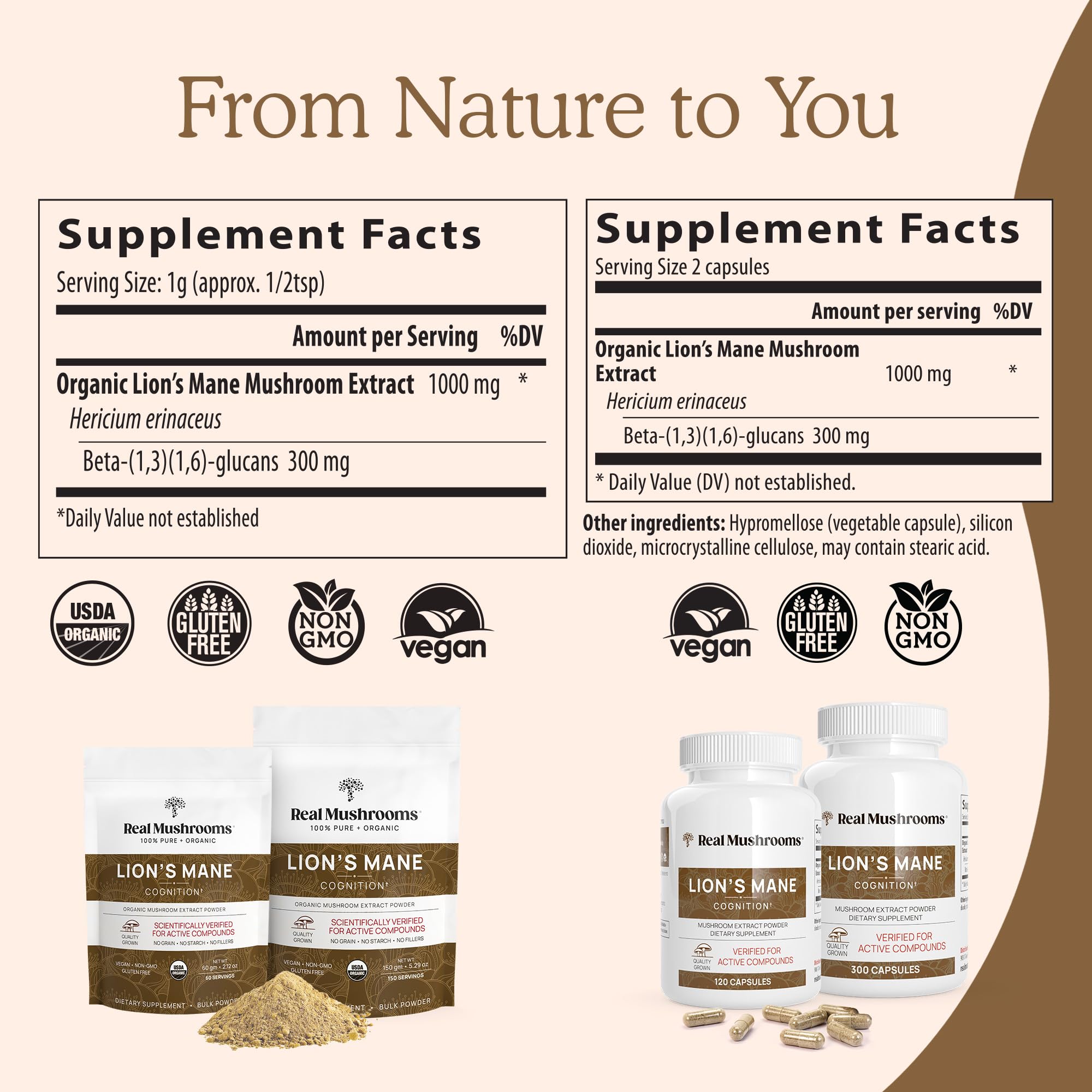 Real Mushrooms Lion’s Mane Powder - Organic Lions Mane Mushroom Extract Real Mushrooms uk supplements