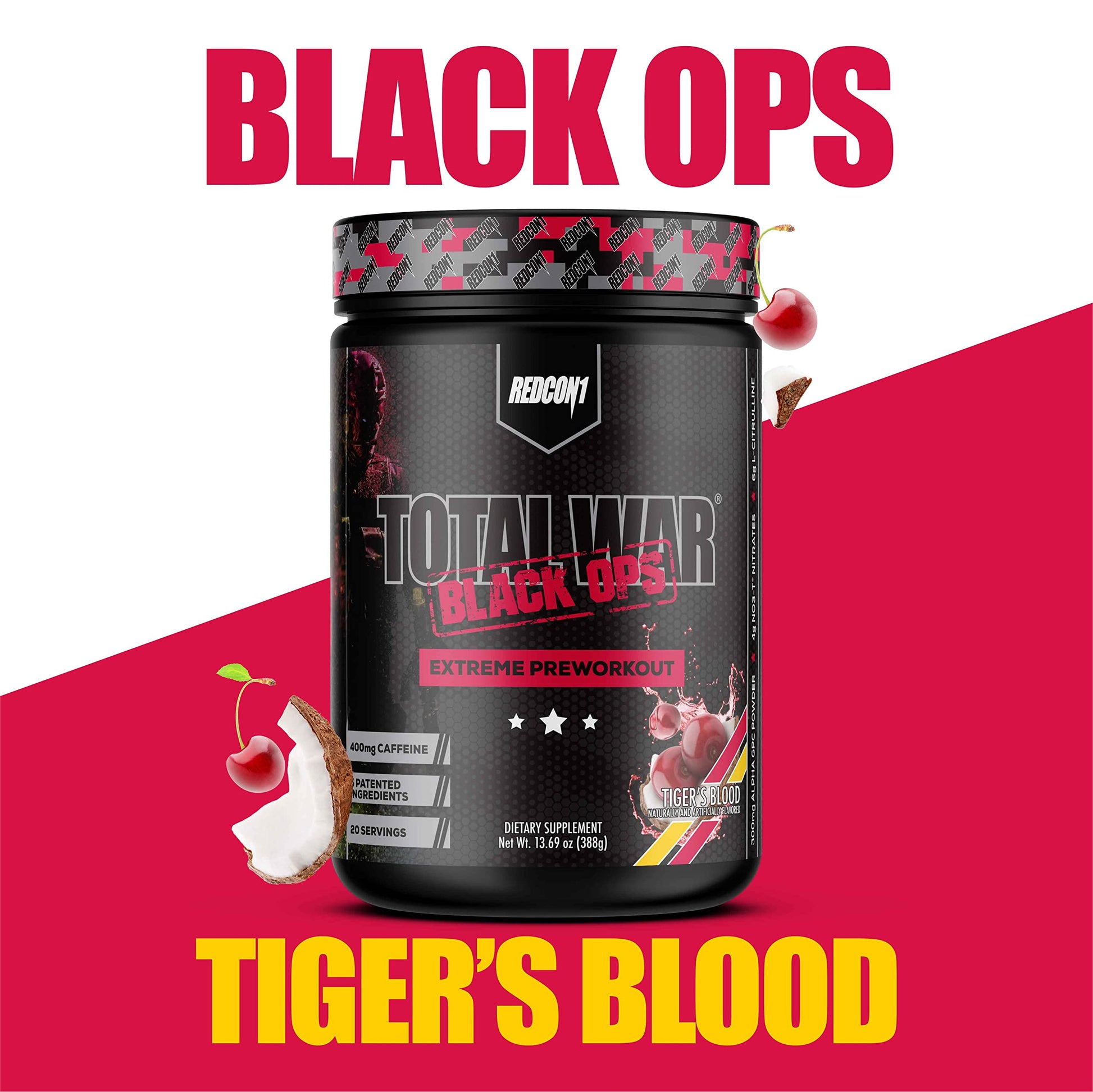 REDCON1 Total War Black Ops Extreme Preworkout Powder, Tigers Blood, High Stimulant REDCON1 uk supplements