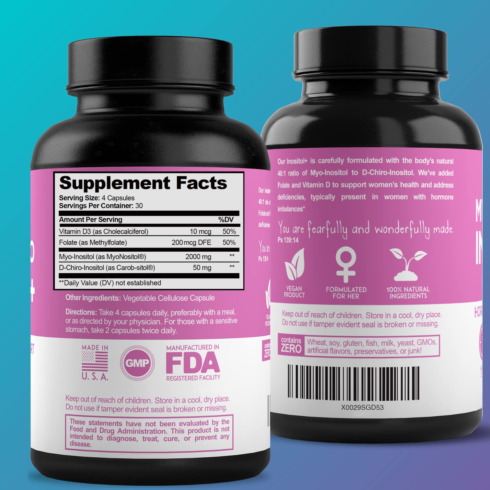 Premium Inositol Supplement Bundle - Myo-Inositol and D-Chiro Inositol Plus Folate Optify uk supplements
