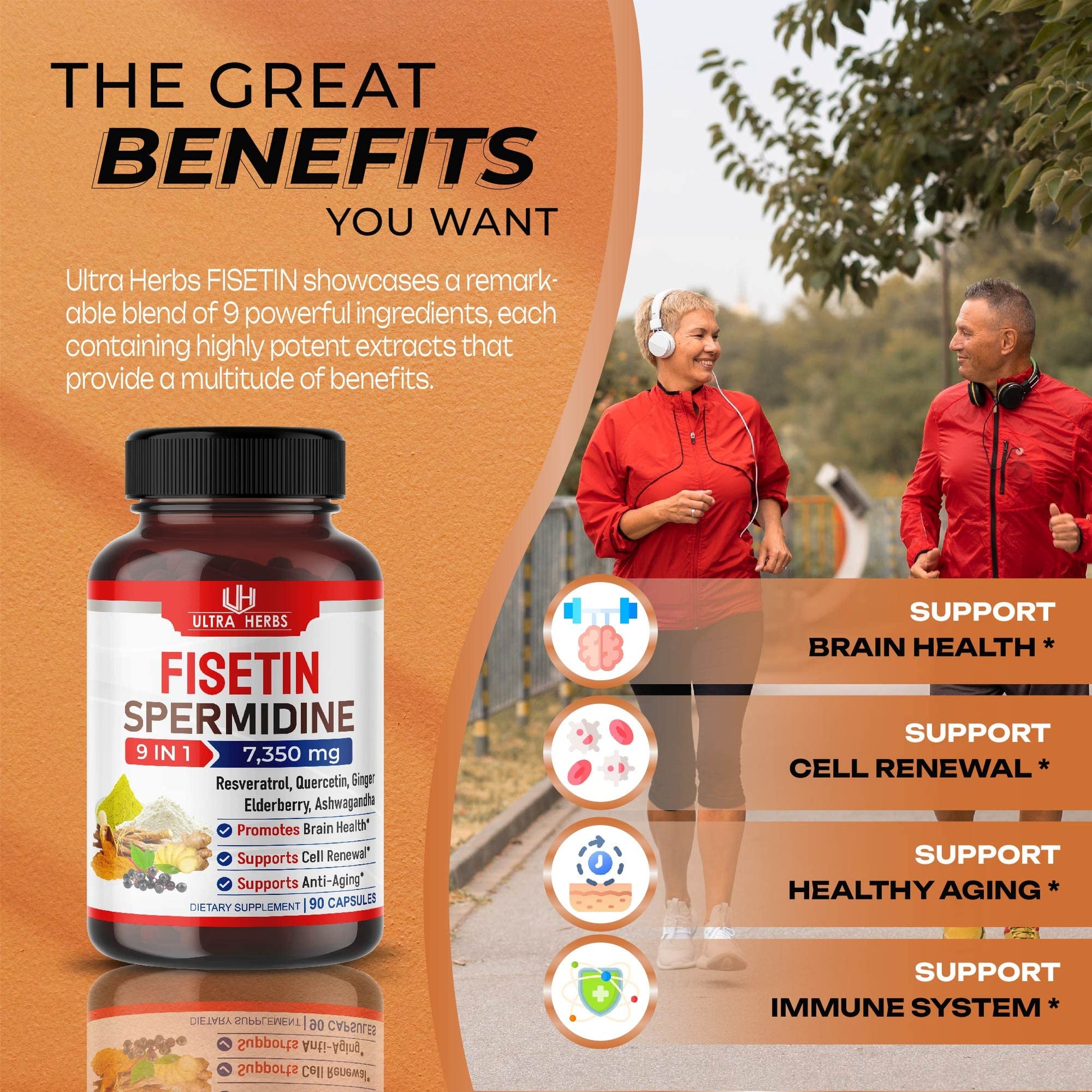 Ultra Fisetin Supplements Complex 7350mg Resveratrol 1000mg Quercetin 200mg ULTRA HERBS uk supplements