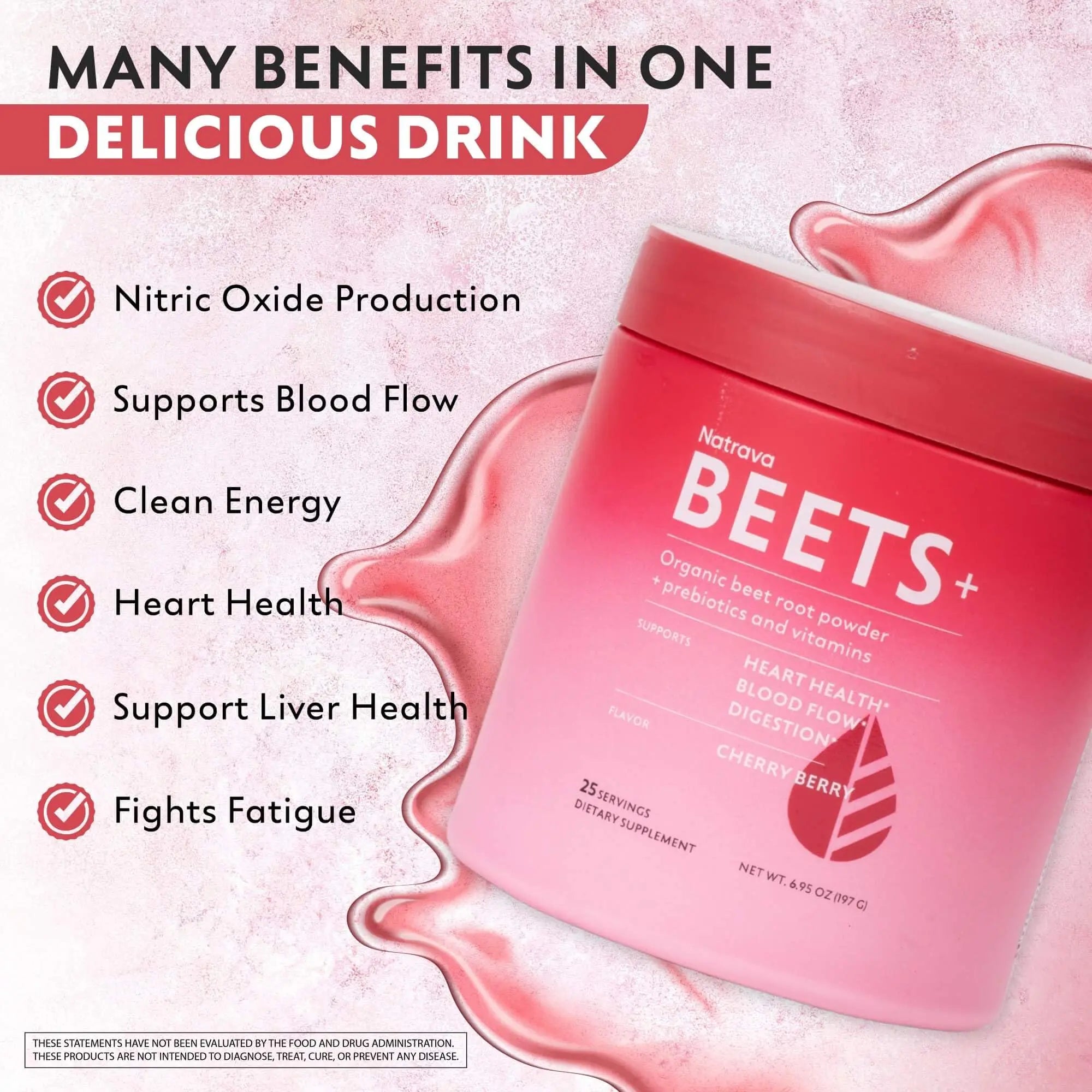 Natrava Beets+ Organic Beet Root Powder Blend Fortified with Vitamins & Prebiotics for Heart Healthy Energy & Nitric Oxide Production Natrava uk supplements