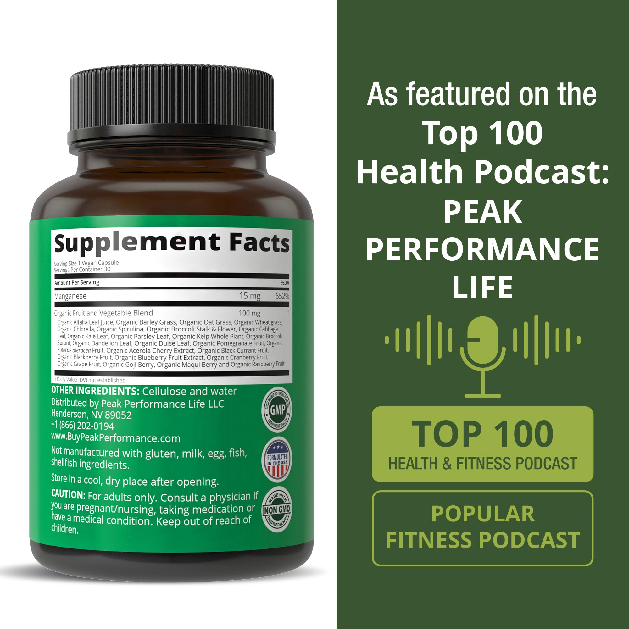 Manganese Supplement Food Like Mineral Chelated for Superior Absorption with Whole Food Blend of 25+ Fruits & Vegetables. Pure Trace Mineral Capsules for Connective Tissue, Bone Health, Enzyme Support Peak Performance uk supplements