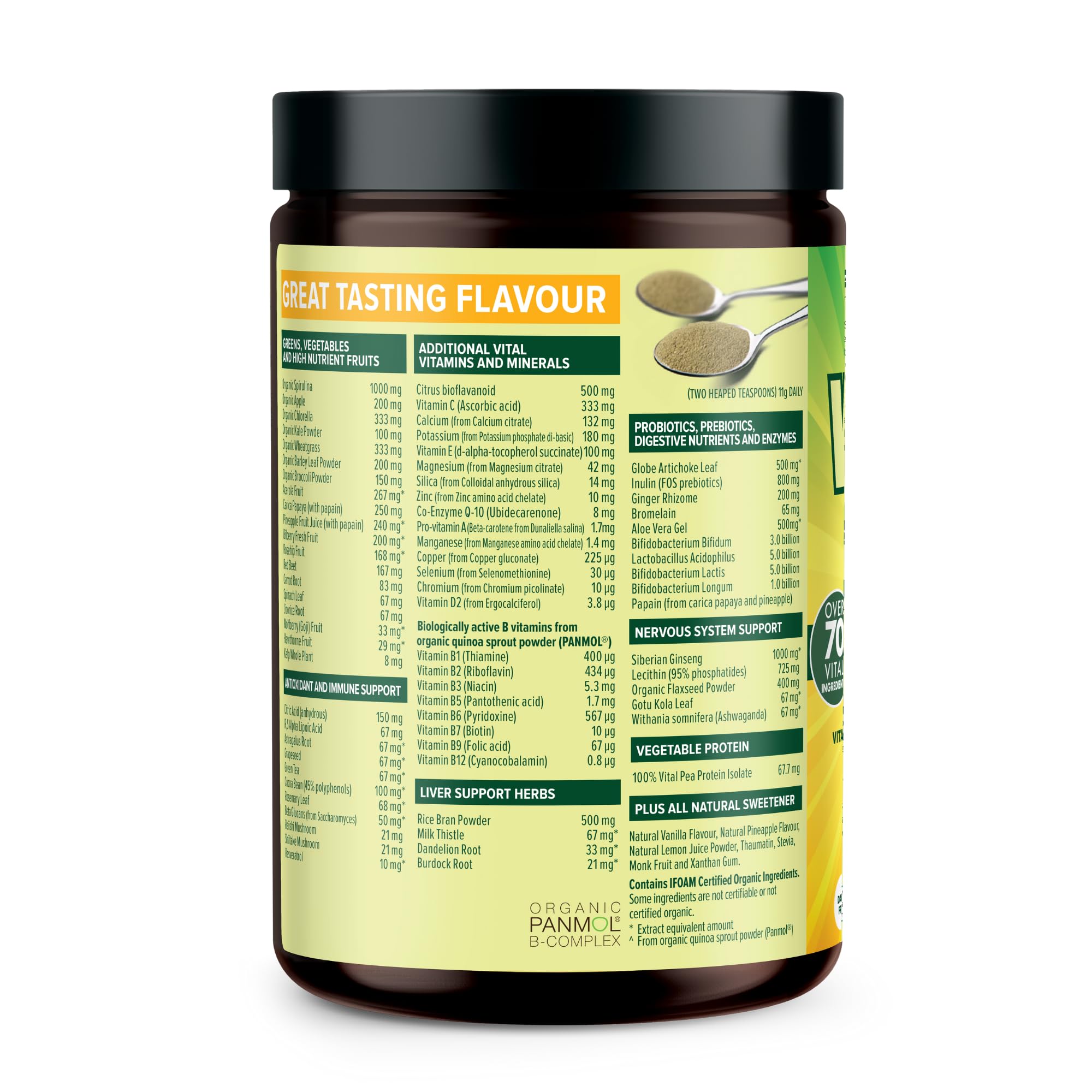 Vital All-in-One Daily Powdered Supplement - Natural Greens Superfood Powder for Energy & Health, Super Greens Powder Drink Mix with Probiotic & Antioxidant Support - Lemon & Ginger, 4.23 oz (120 g) Vital uk supplements