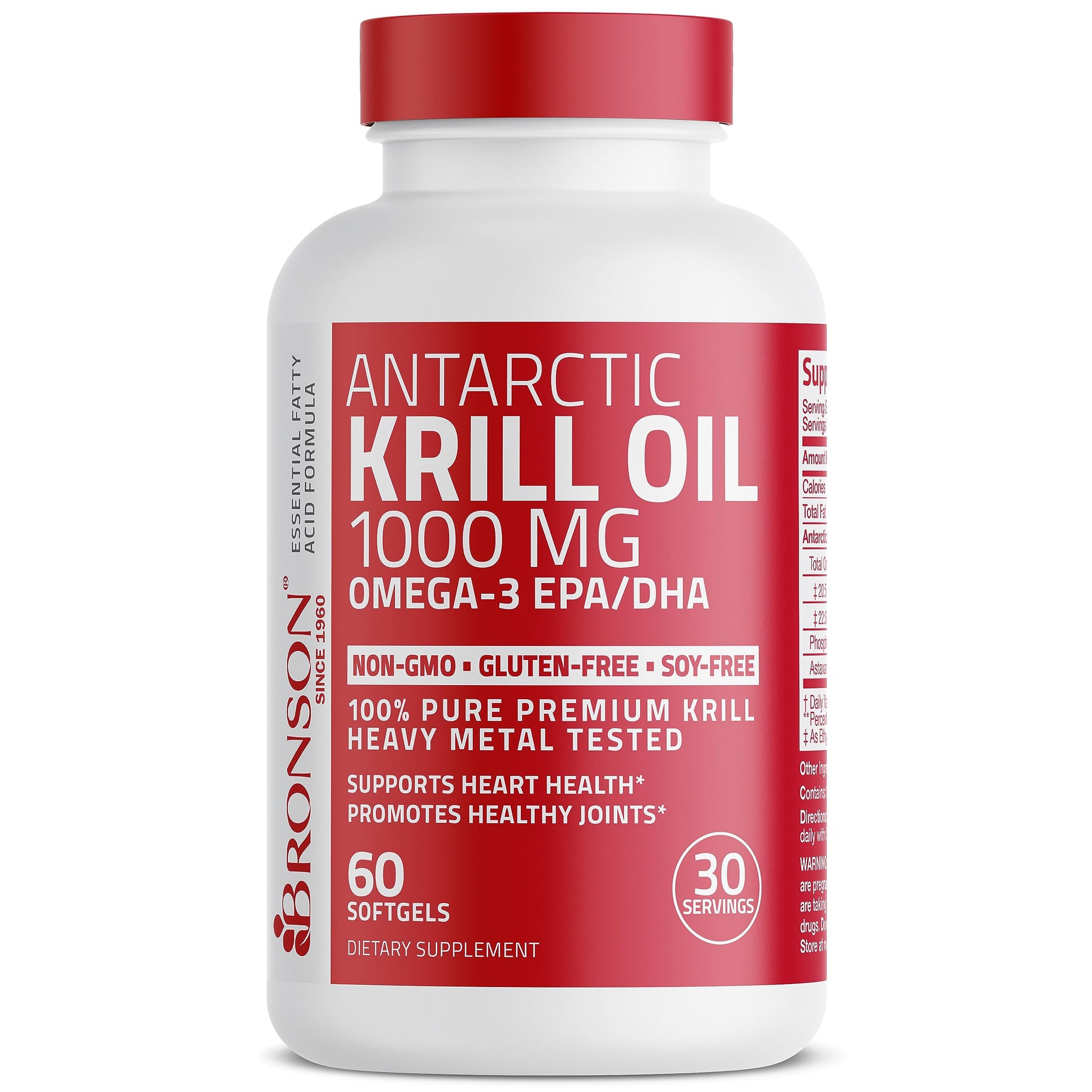 Bronson Antarctic Krill Oil 1000 mg with Omega-3s EPA, DHA, Astaxanthin Bronson uk supplements