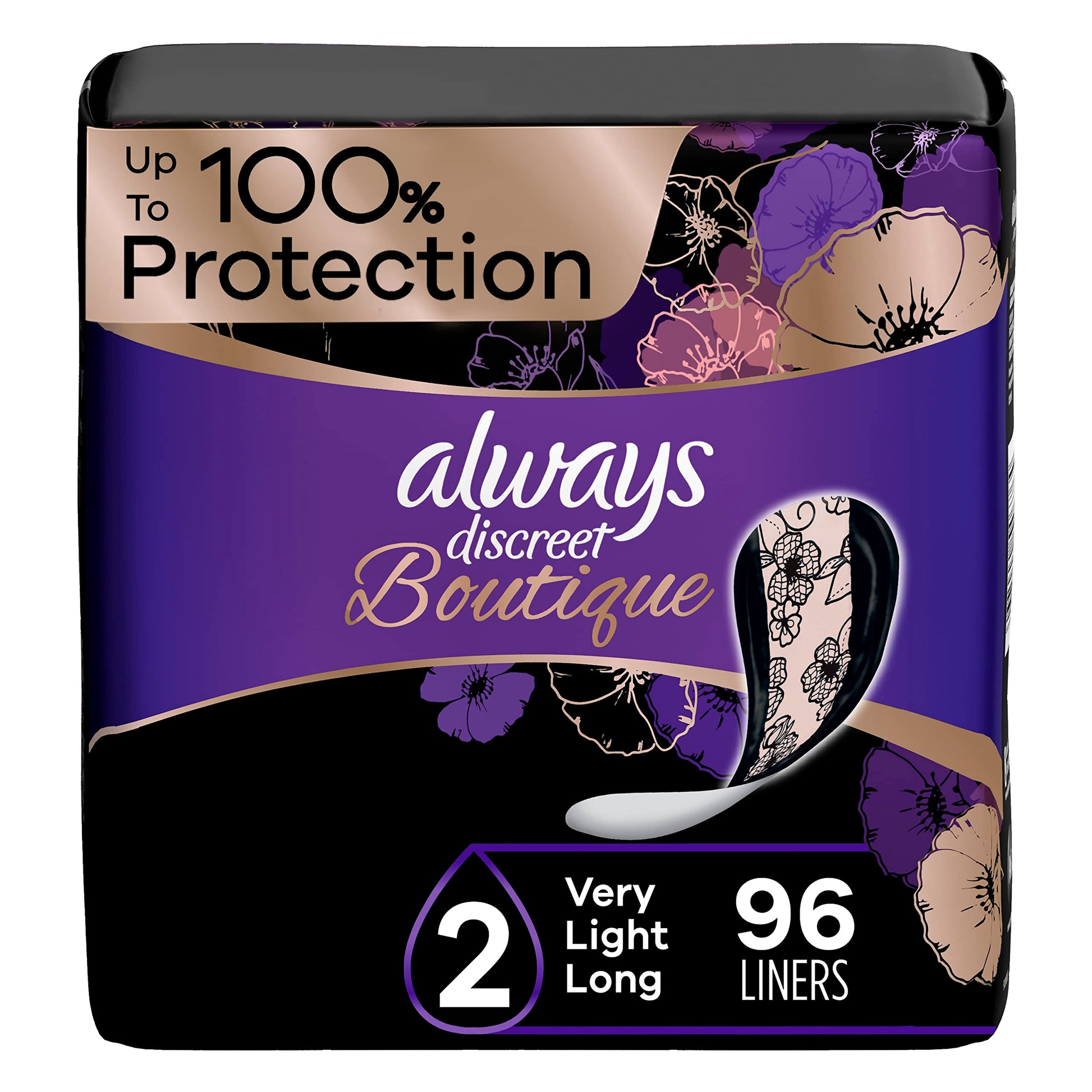 Always Discreet Boutique Adult Incontinence & Postpartum Liners For Women, Size 2, Very Light Always Discreet uk supplements